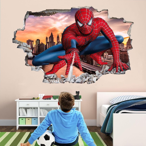Spiderman Superhero Wall Decal Sticker Mural Poster Print Art Uk Spiderman Superhero Wall Decal Sticker