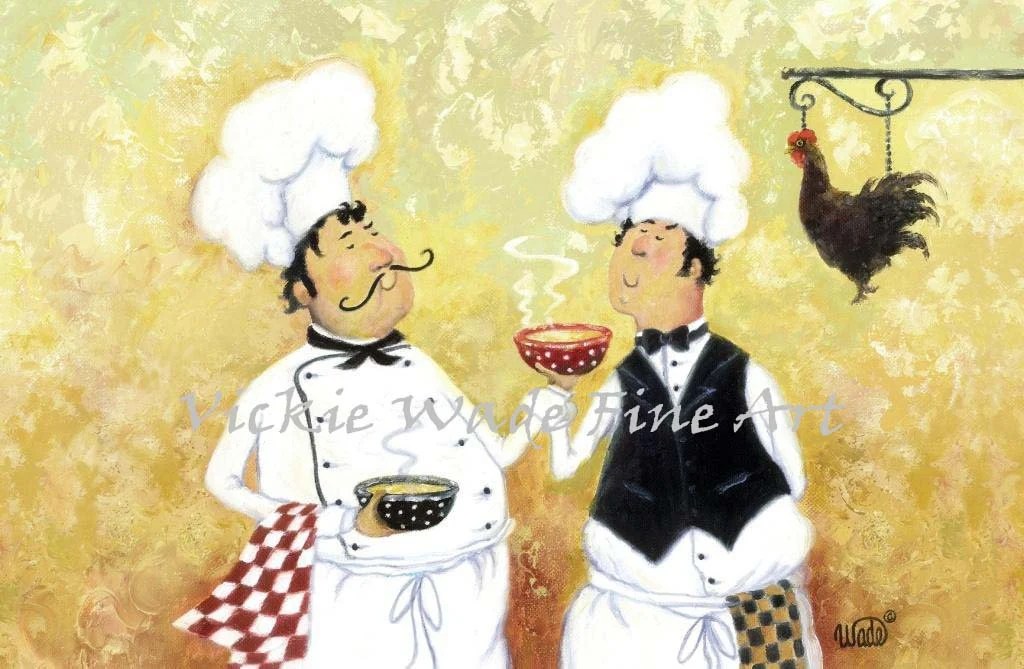 Buy Fat Chefs Art Print Chef Paintings Kitchen Wall Decor Waiters Cooks En Soup Vickie Wade In Buy Fat Chefs Art Print Chef Paintings