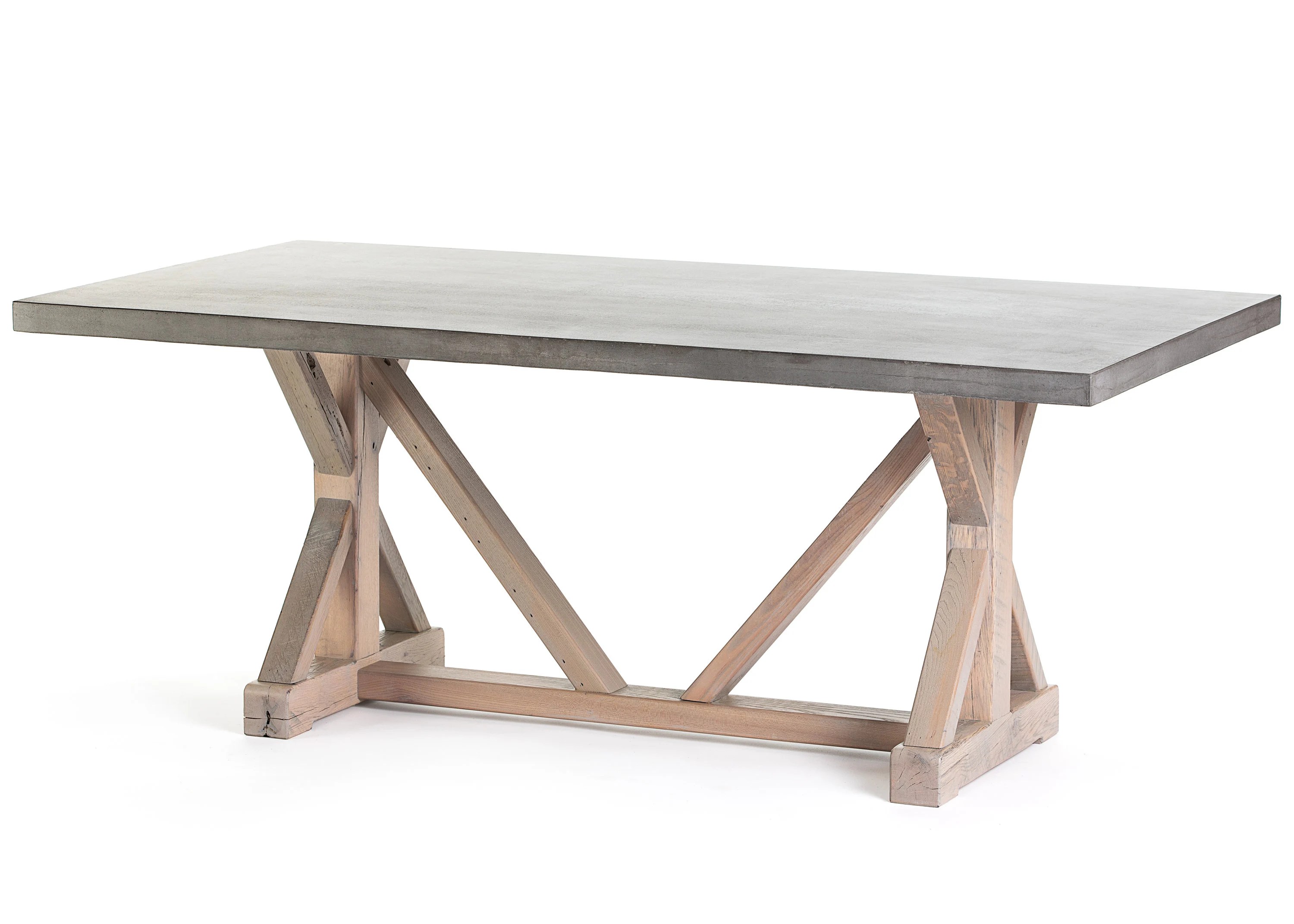 French Trestle Concrete Top Dining Table Etsy French Trestle Concrete Top Dining