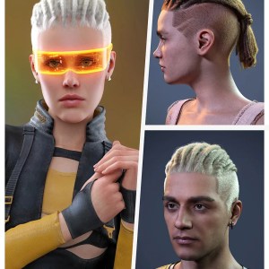 dForce Hesba Hair and MB Hesba for Genesis 9 Feminine Bundlenew 