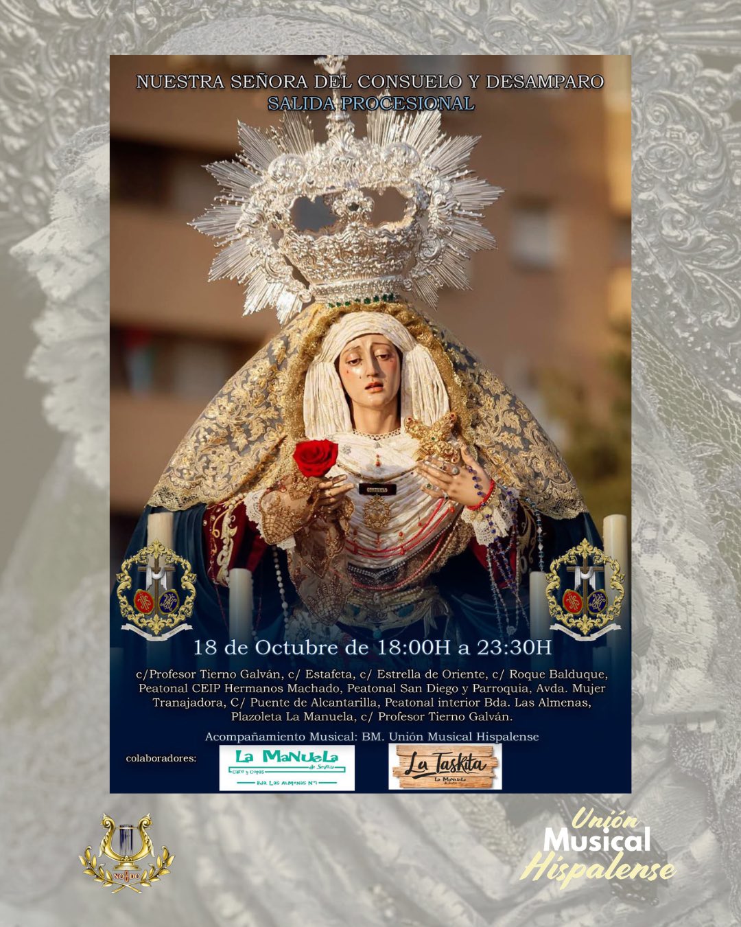 Nuestra Señora del Consuelo y Desamparo recorrerá Sevilla este 18 de octubre: horario e itinerario