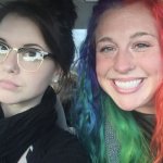 Goth and rainbow girl
