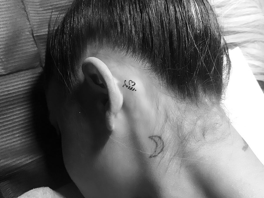  Date Behind Ear Tattoo 