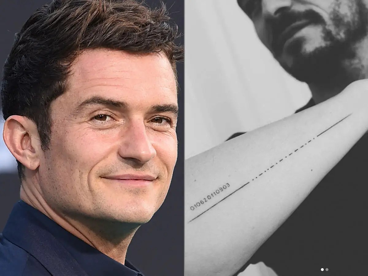 Orlando Bloom Got A Tattoo Of His Son's Name In Morse Code 852_x_1136_jpg