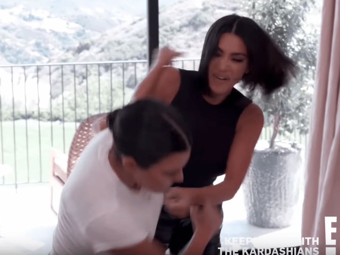 Kim and Kourtney Kardashian get into a physical fight