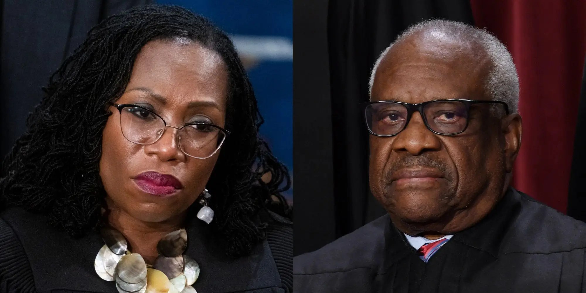 Ketanji Brown Jackson kaltina Clarence’ą Thomasą „rasine sąmonės manija“ ir pasitikėjimu „daug daugiau šiaudų“, nei galima išvardyti jo teigiamoje nuomonėje apie veiksmus.