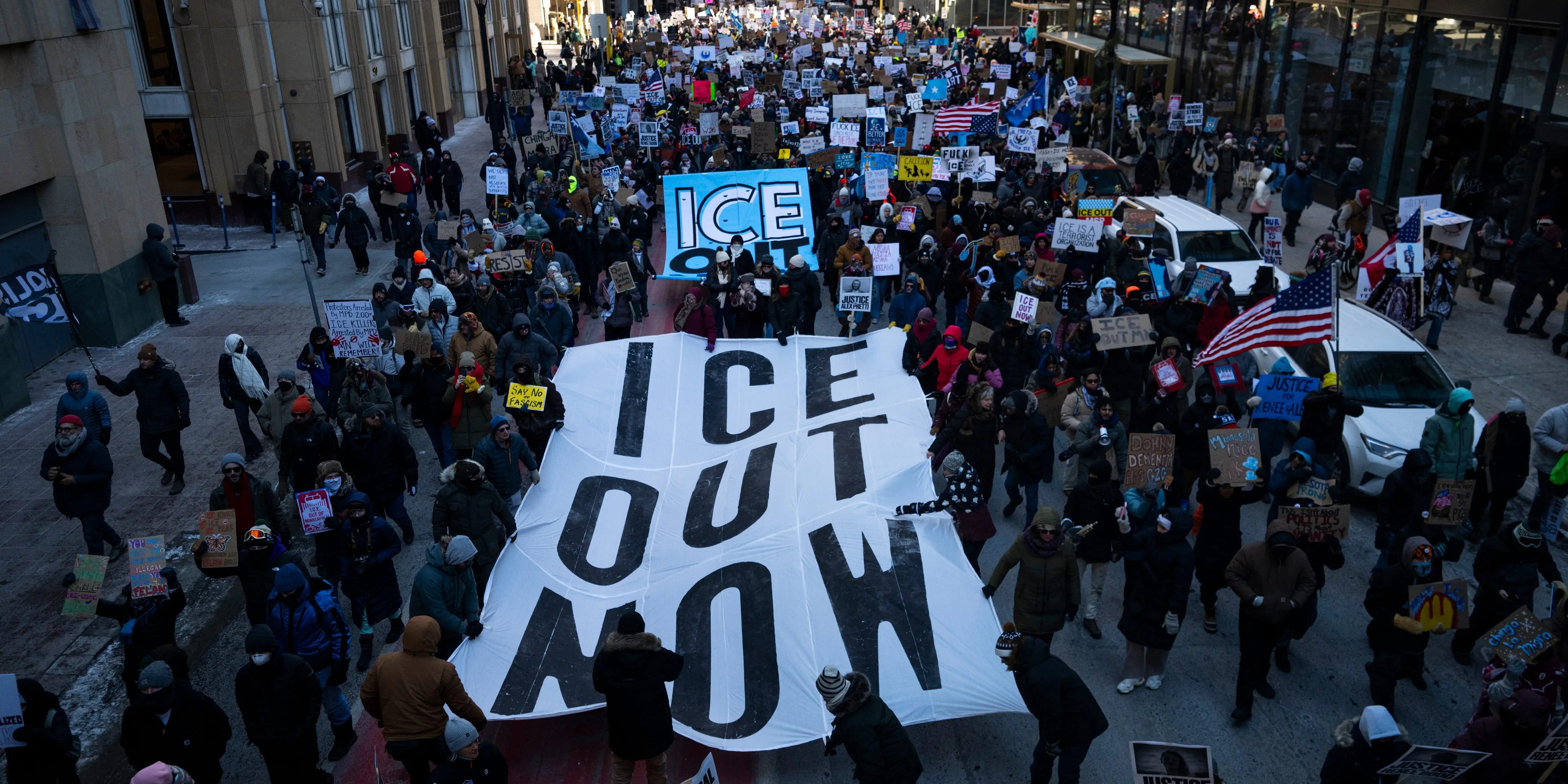 Anti-ICE protests take place across US for ‘National Shutdown’