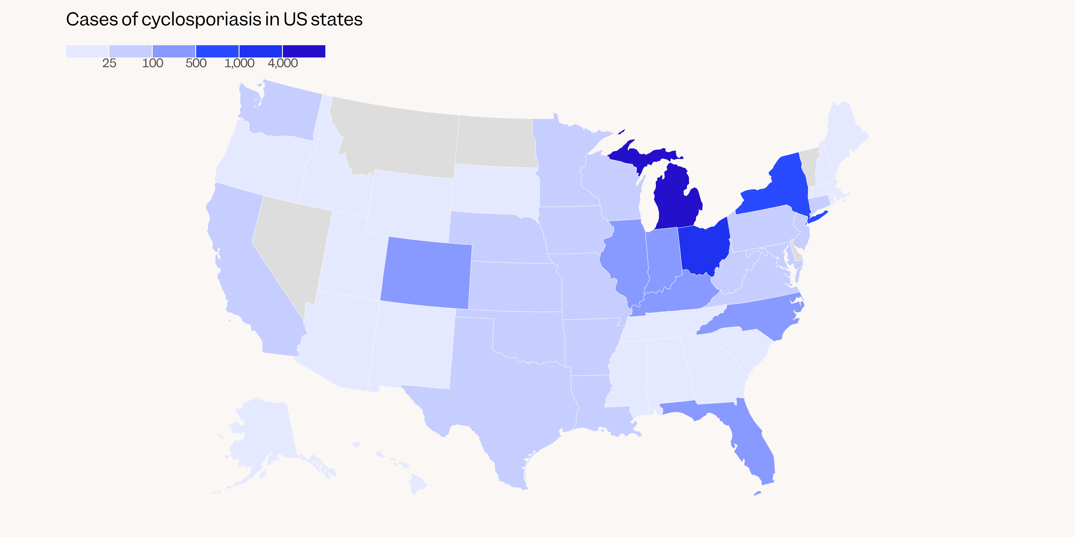 Cyclosporiasis Outbreak Map: States With Most Diarrhea Parasite Cases