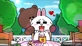 Line Brown Cony S Lonely Hearts Date On Make A Gif