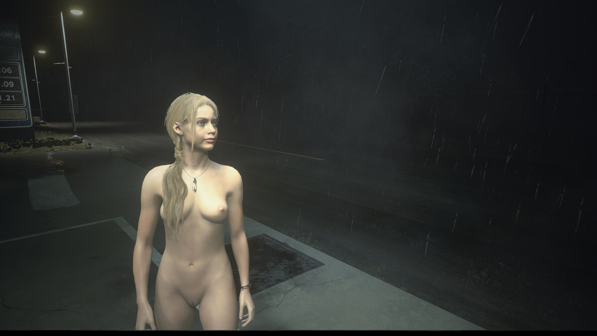 Resident Evil 2 "Claire Nude Original Boobs mess hair and Annette hair...