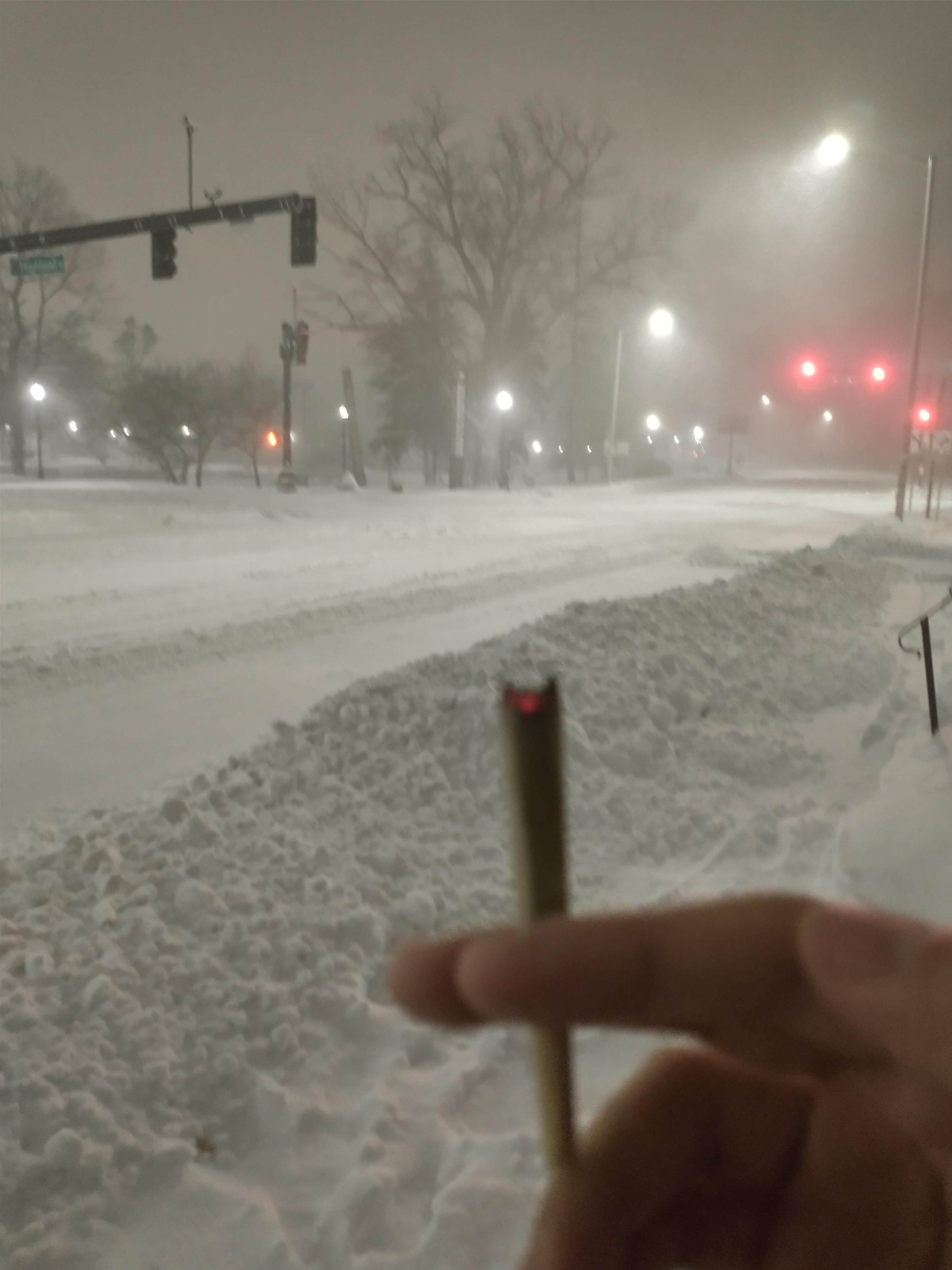 Smoking in the snow