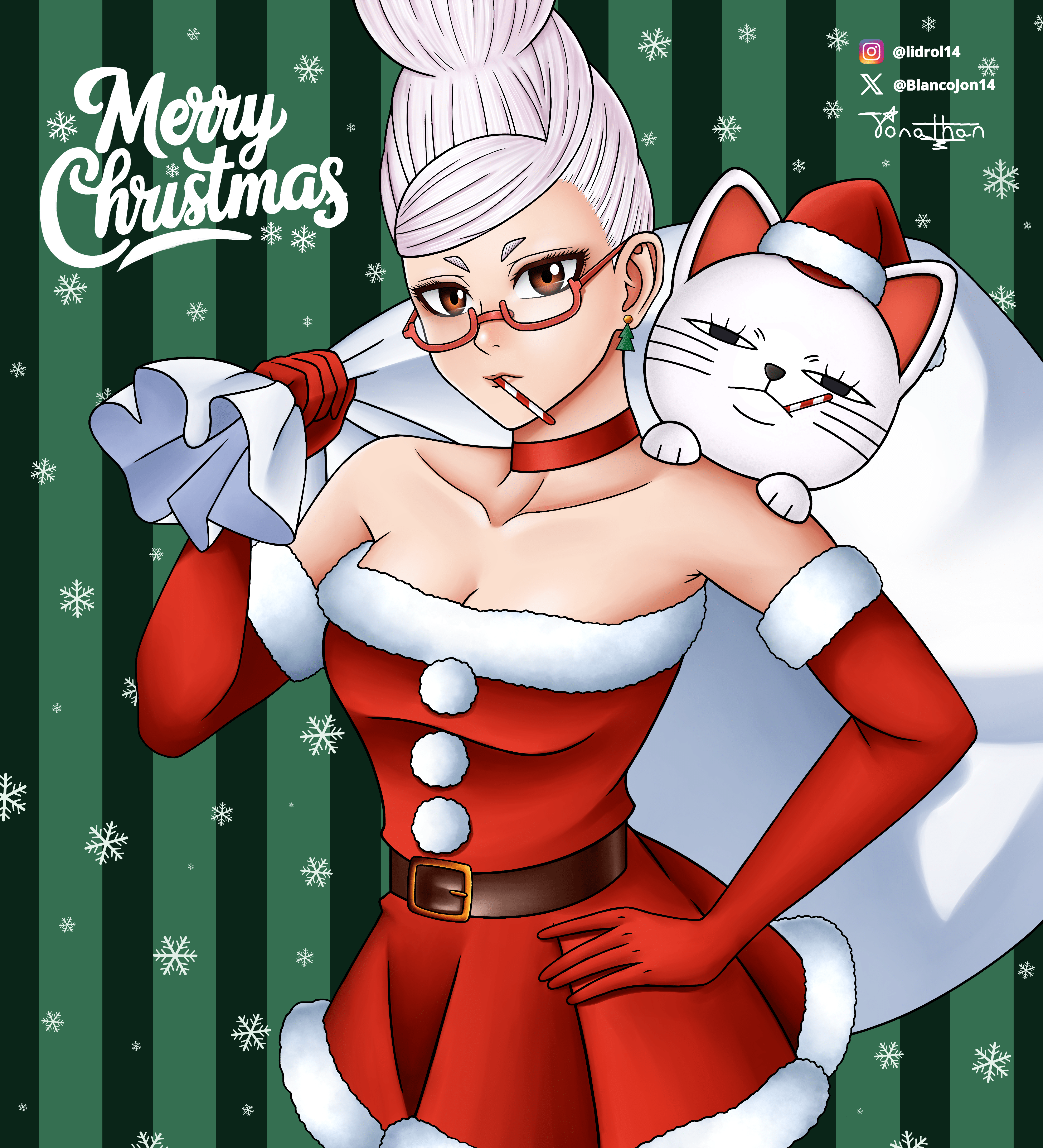 Seiko Ayase and Turbo Granny (Dandadan) Christmas drawing : ranime