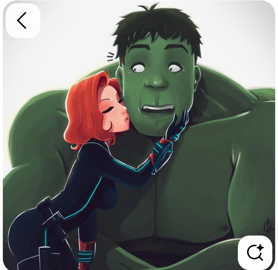 绿巨人被黑寡妇亲了一下。 : rMarvel