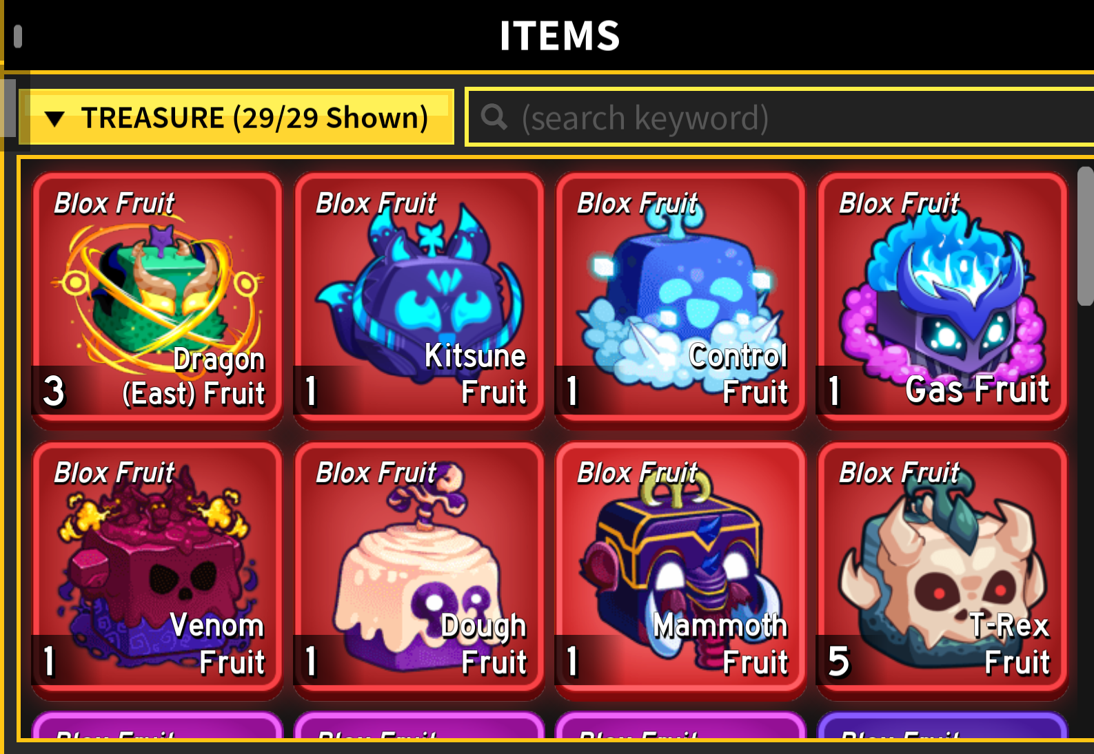 Kitsune no inventário blox fruits