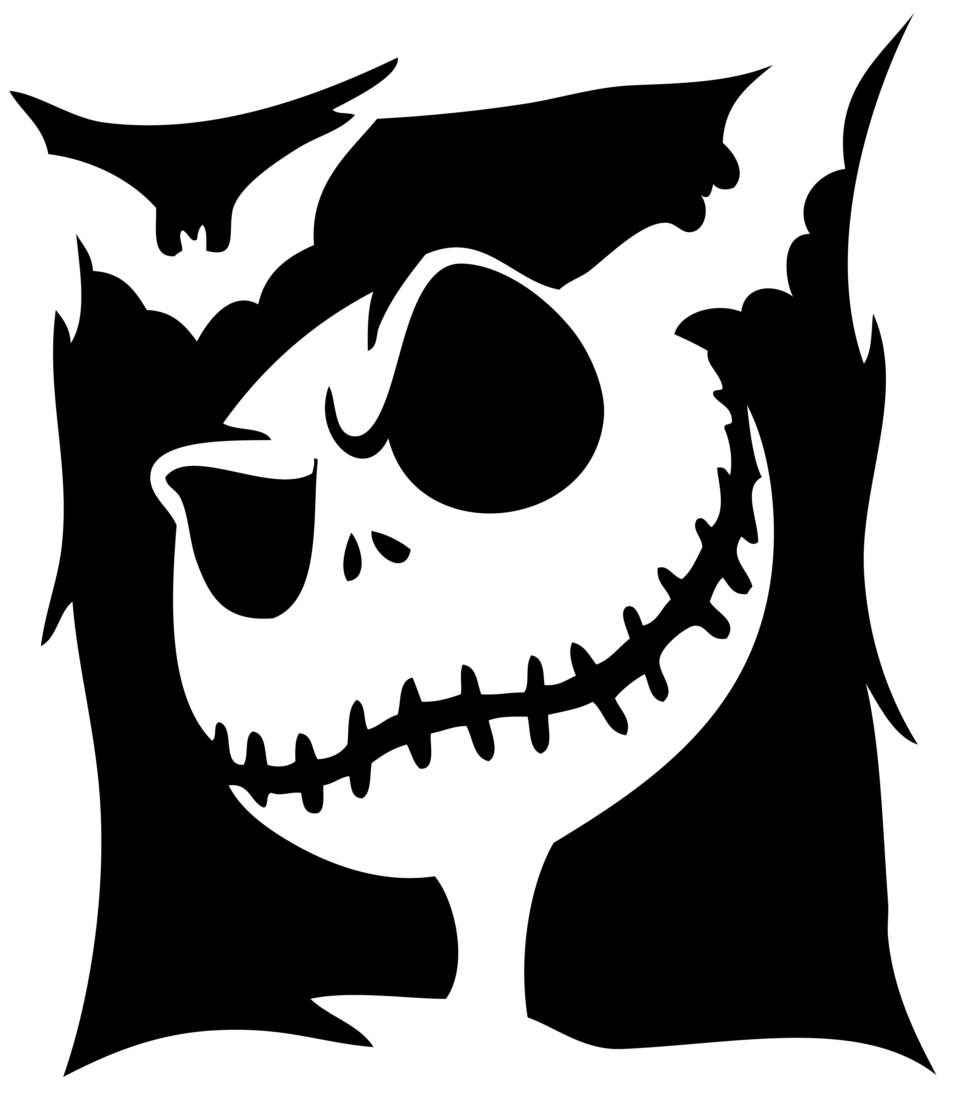 Skeleton pumpkin carving stencils