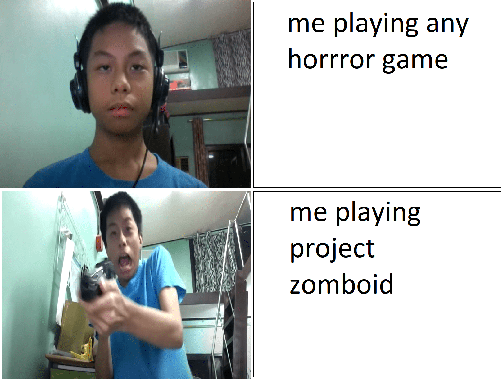 man those jumpscare sounds hit so hard man : rprojectzomboid Jumpscare meme sound effect