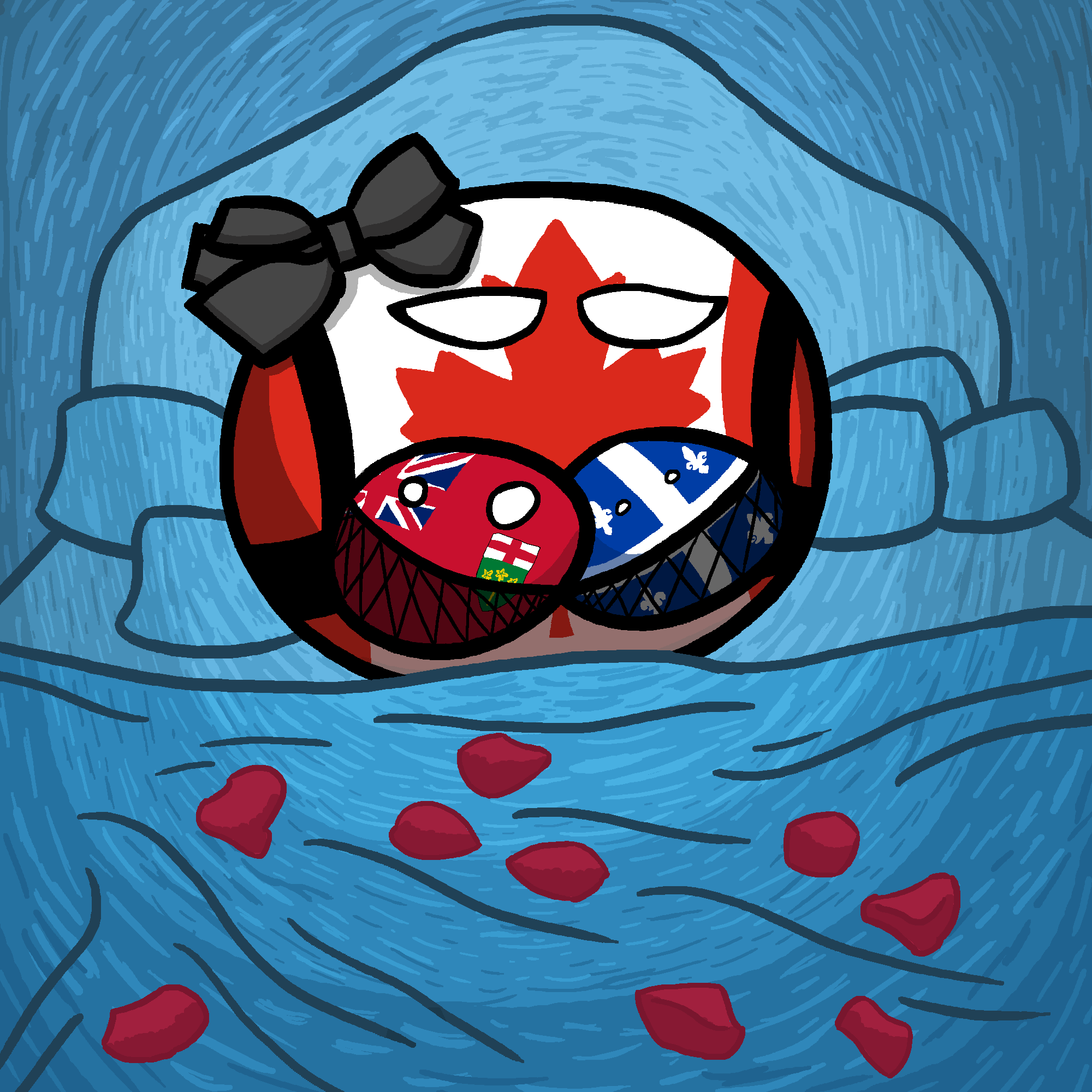 Date Night : rPolandballart Canada x russia countryhumans