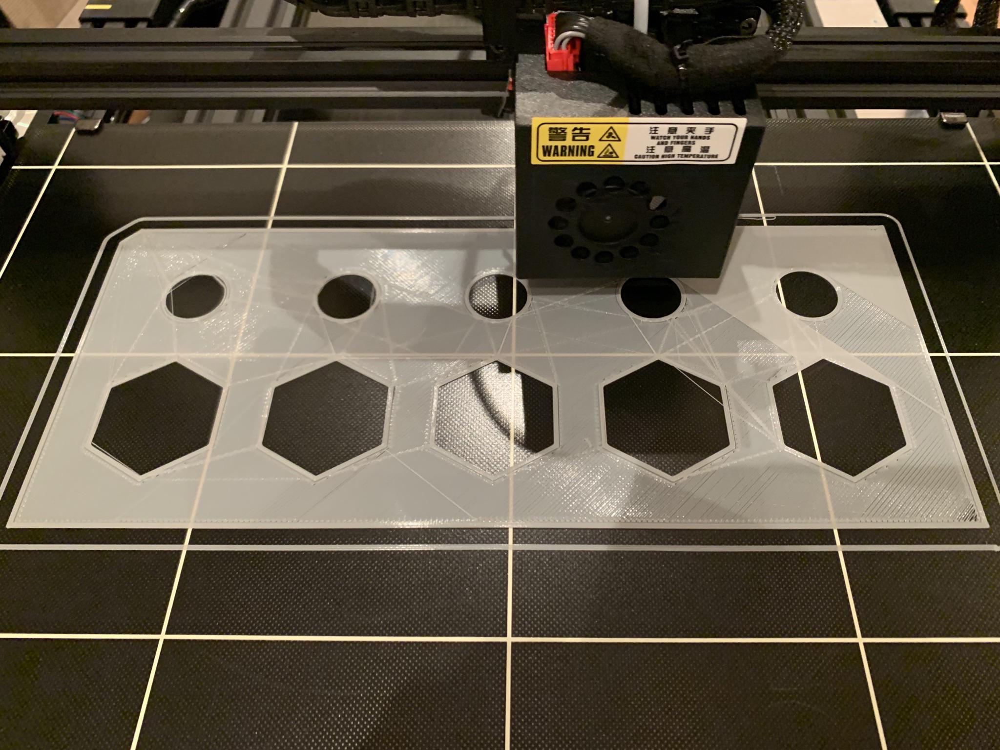 After Levelling And Tweaking The Cura Settings This Is The Result On A First Layer Test Print On The Chiron Any Recommendations Or Is This As Good As I Can Hope For