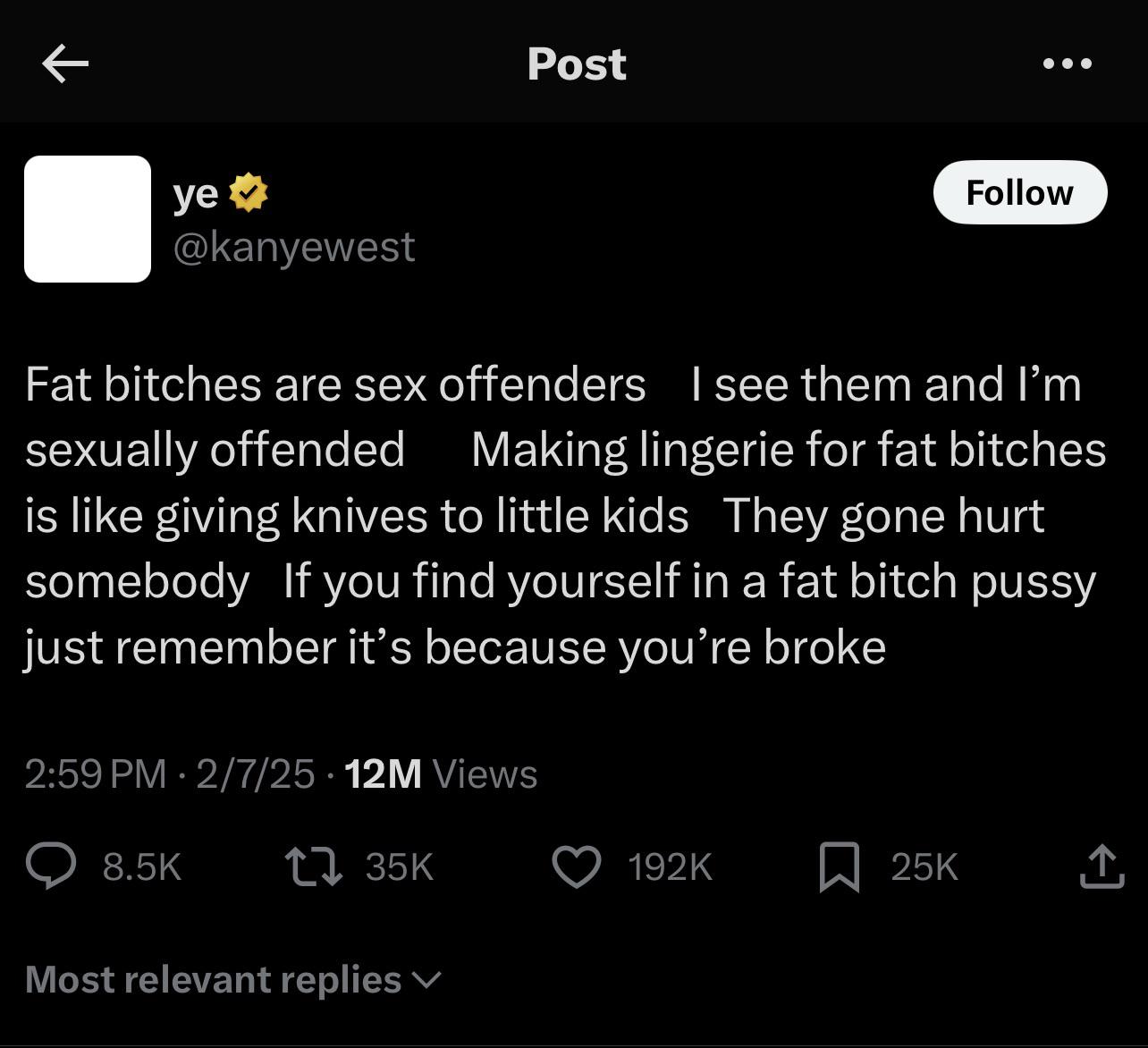 kanye west fat tweet