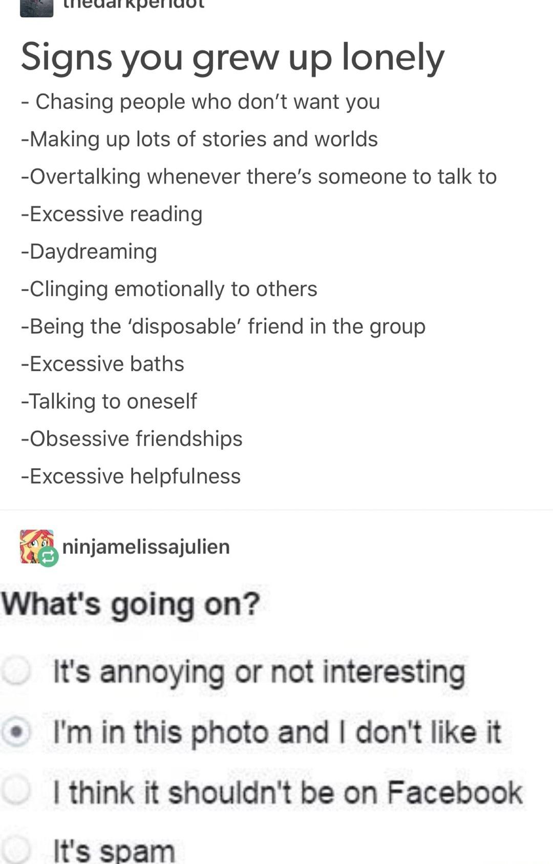 Signs you grew up lonely