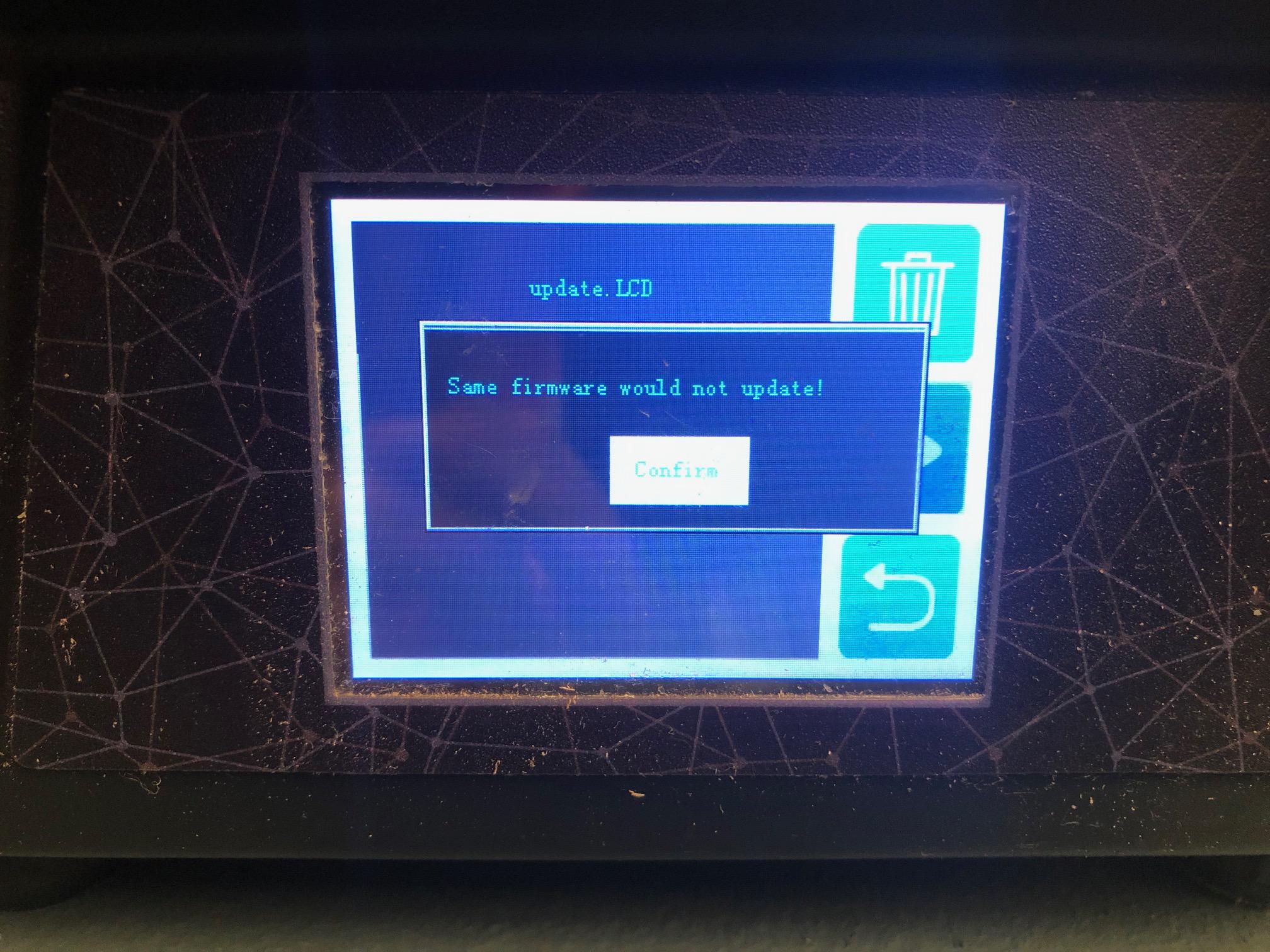 Same Firmware Would Not Update Has Anyone Ever Got This Error Anycubicphoton