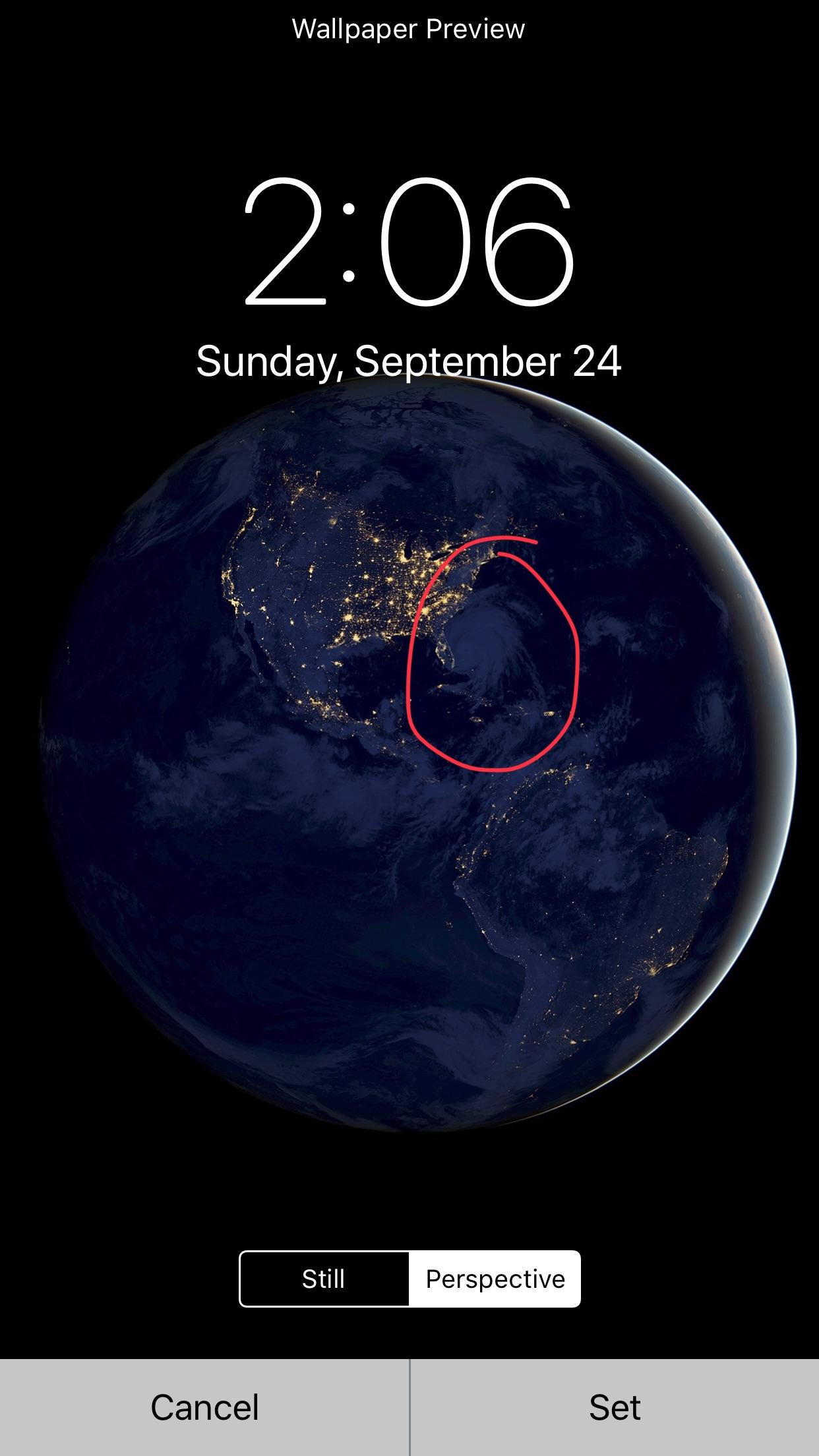 There S A Hurricane Near Florida On Ios11 S New Wallpaper R Iphone
