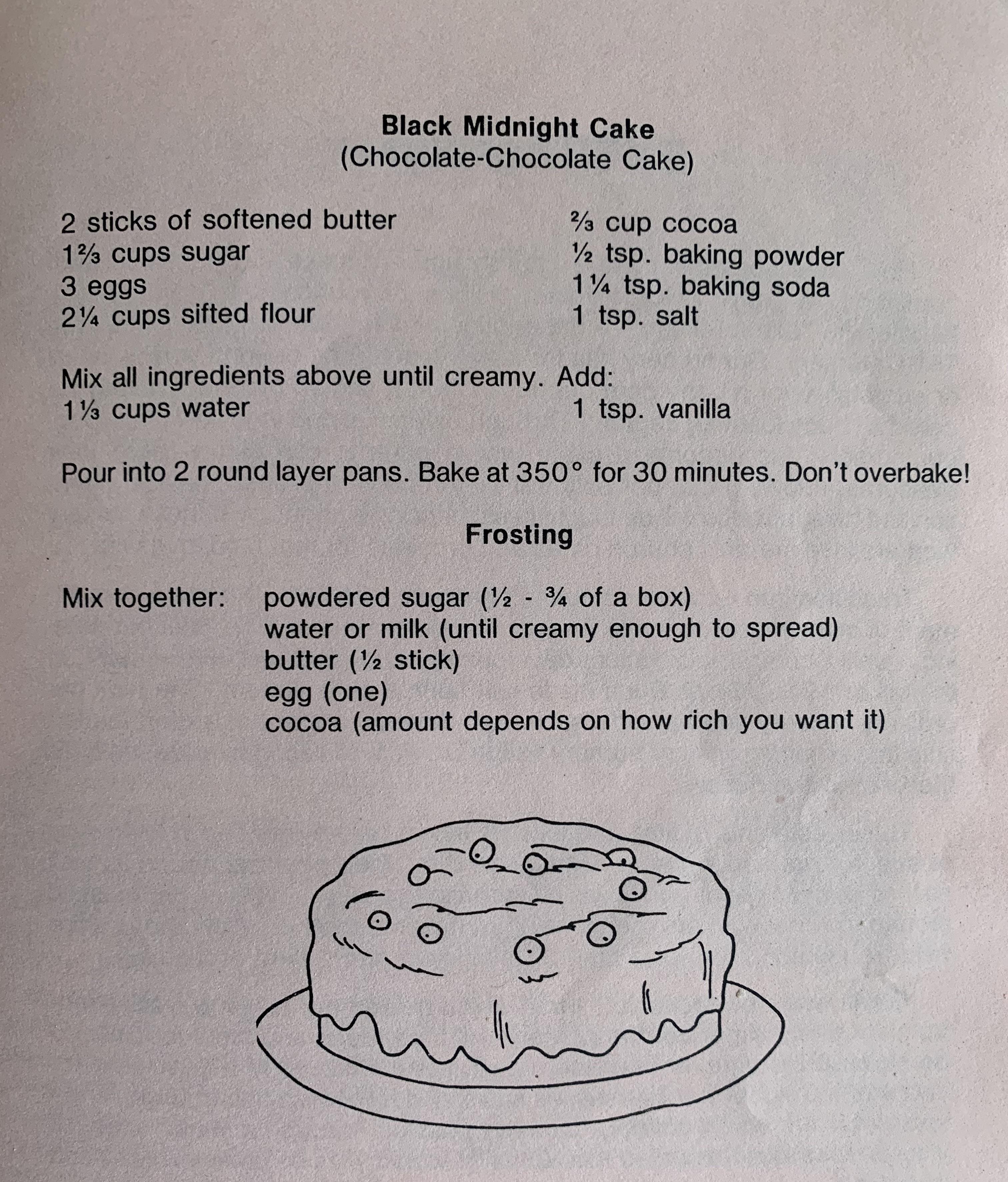 Betty crocker black midnight cake recipe
