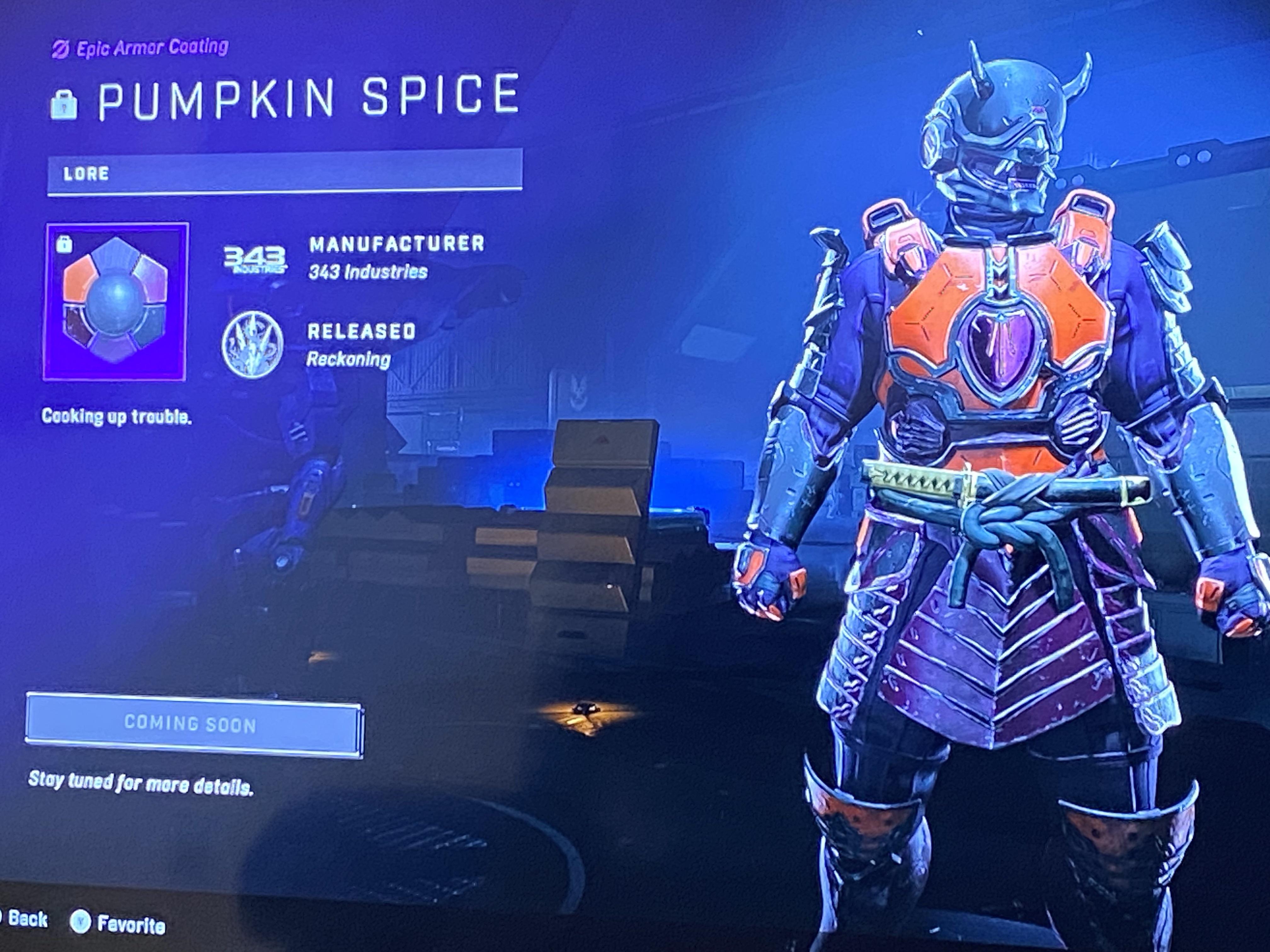 Is anyone else having issues with obtaining the Pumpkin Spice coating? : r halo Halo.spice leak