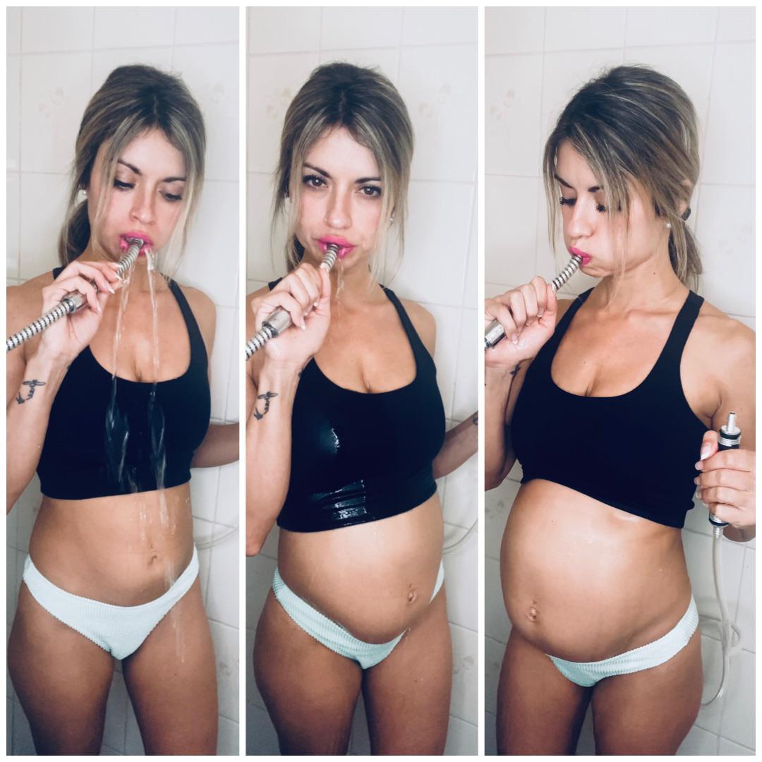 Asmr mother belly inflation