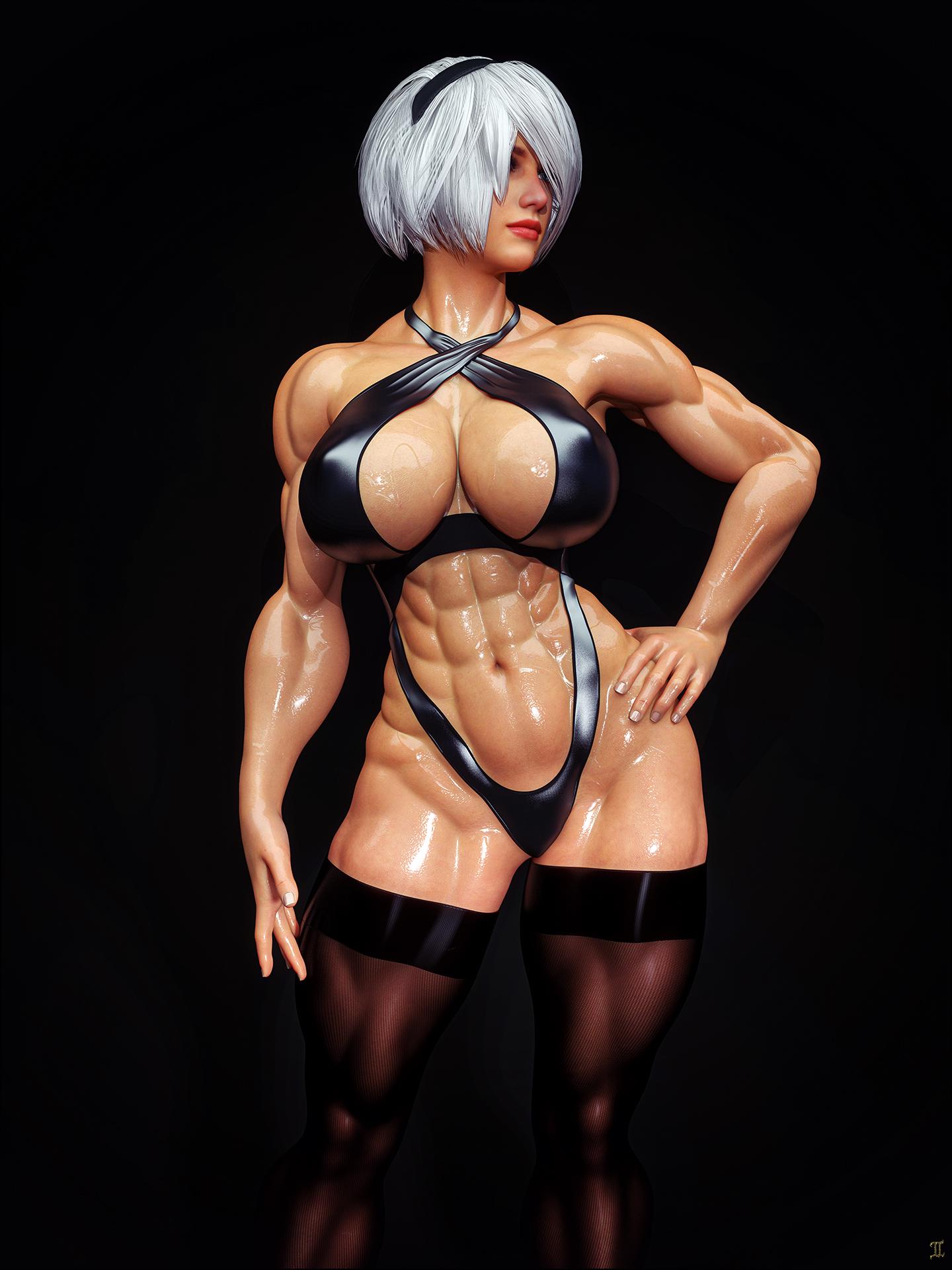 2B - Oiled Up by yours truly. : rmusclegirlart Msdami reddit