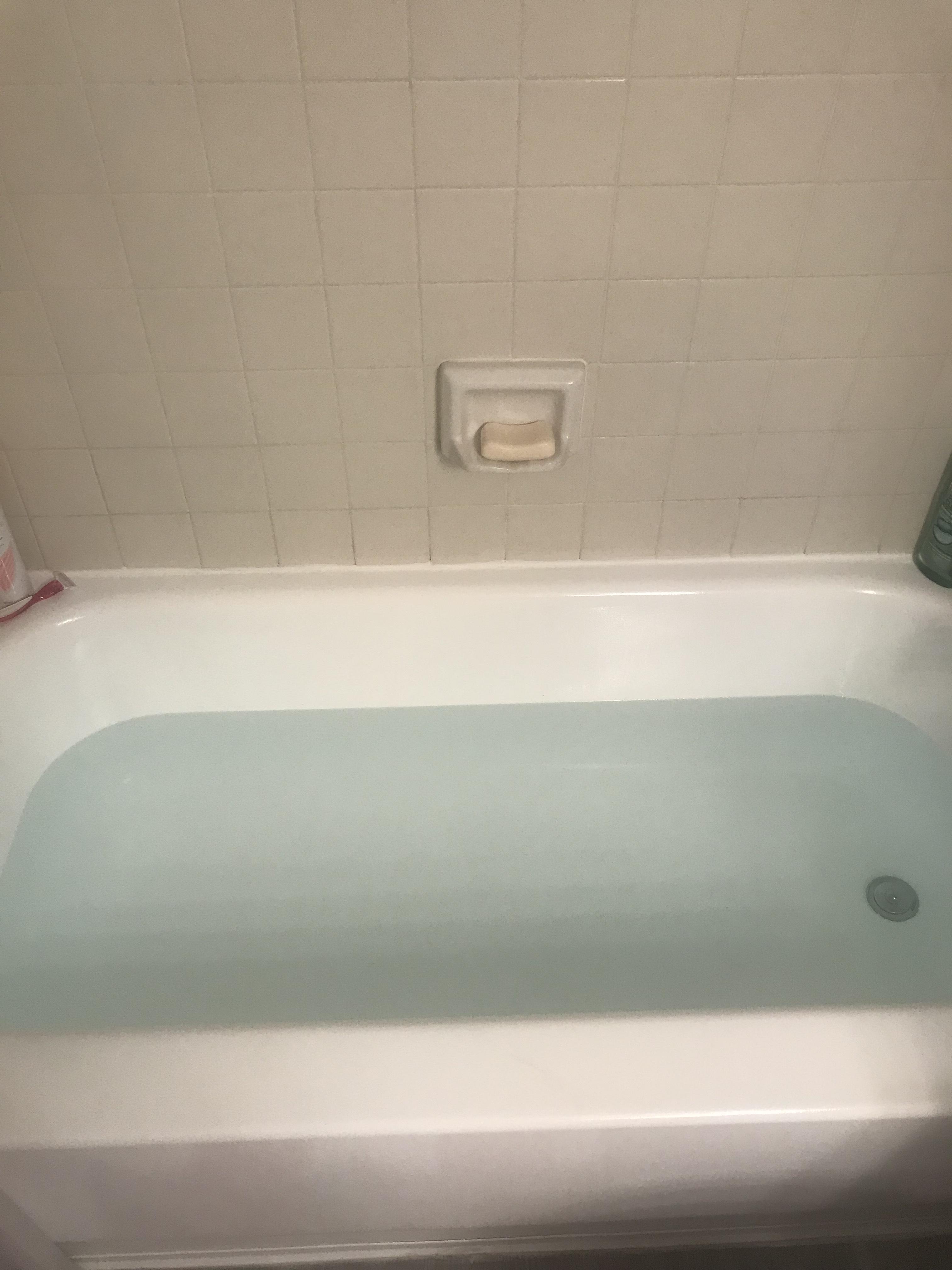 Blue bath water