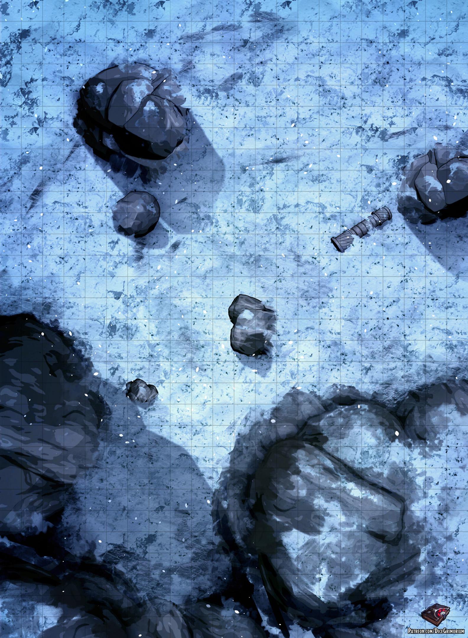 Snowy mountain battle map