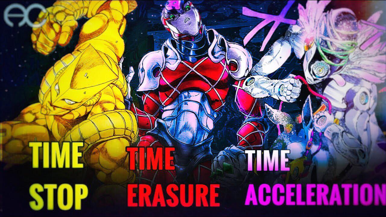 Possible spoilers for part 3,4,5,6)So what are your opinions on time manipulating stands and if there ability only affects a certain area or affects the whole universe : rStardustCrusaders Stopping 11 the calamity of time stop