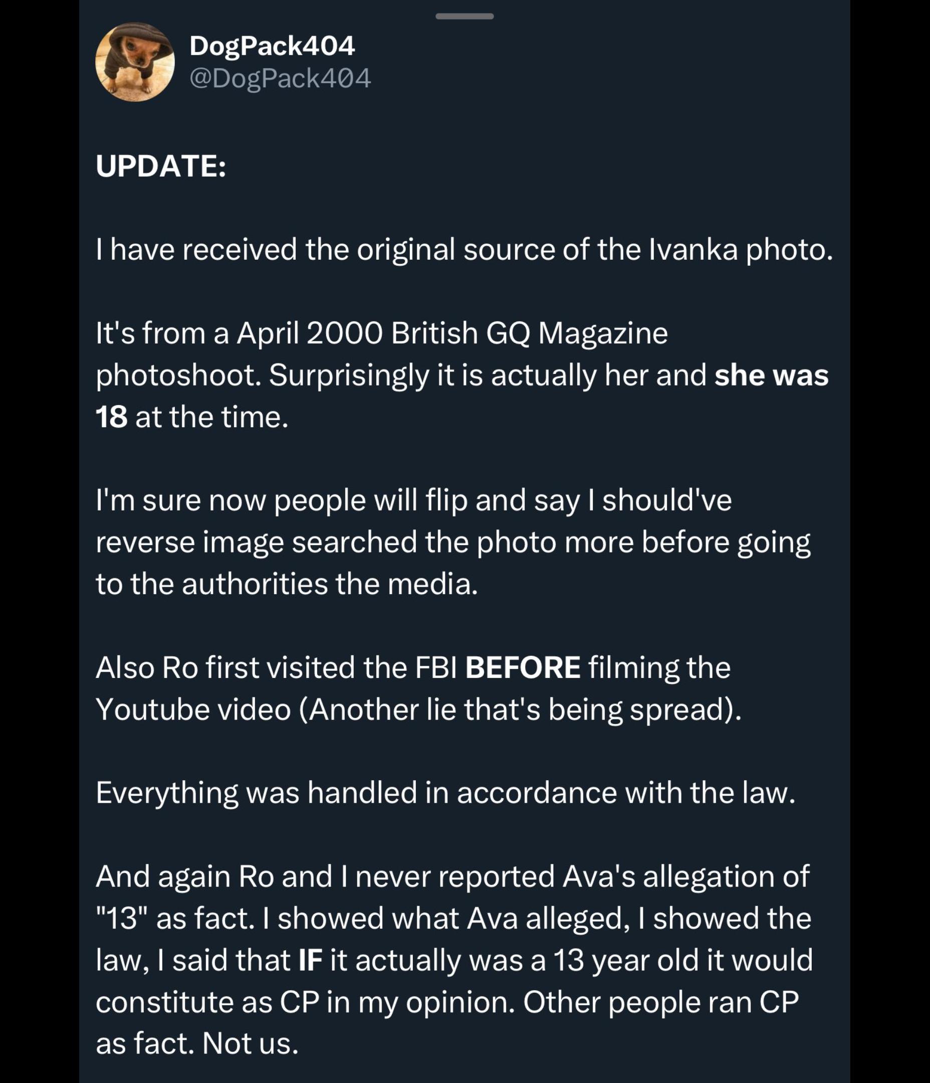 Update from Dogpack about the alleged CP on the Mr.Beast Telegram chat logs : ryoutubedrama Telegram gay group link