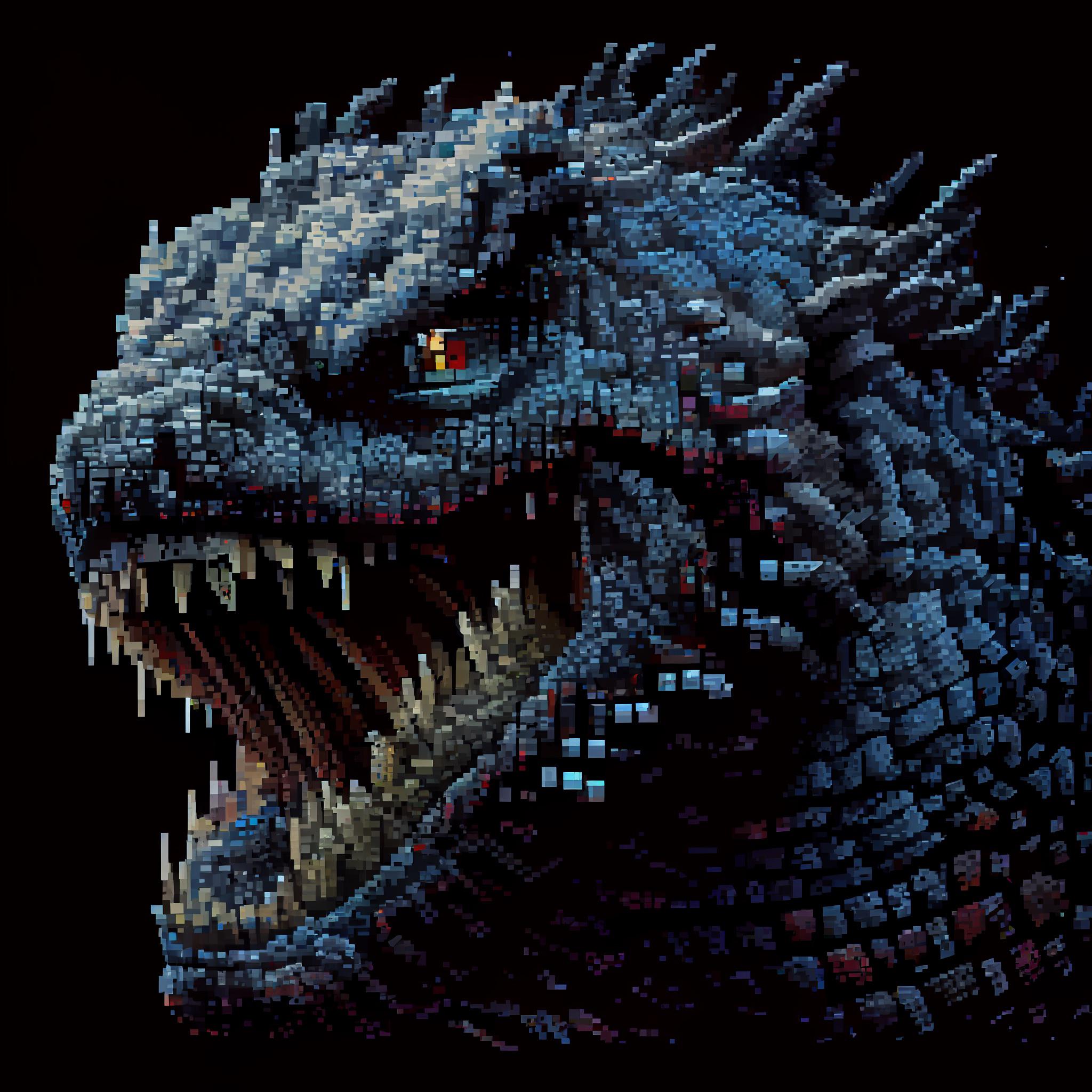 Godzilla pixel