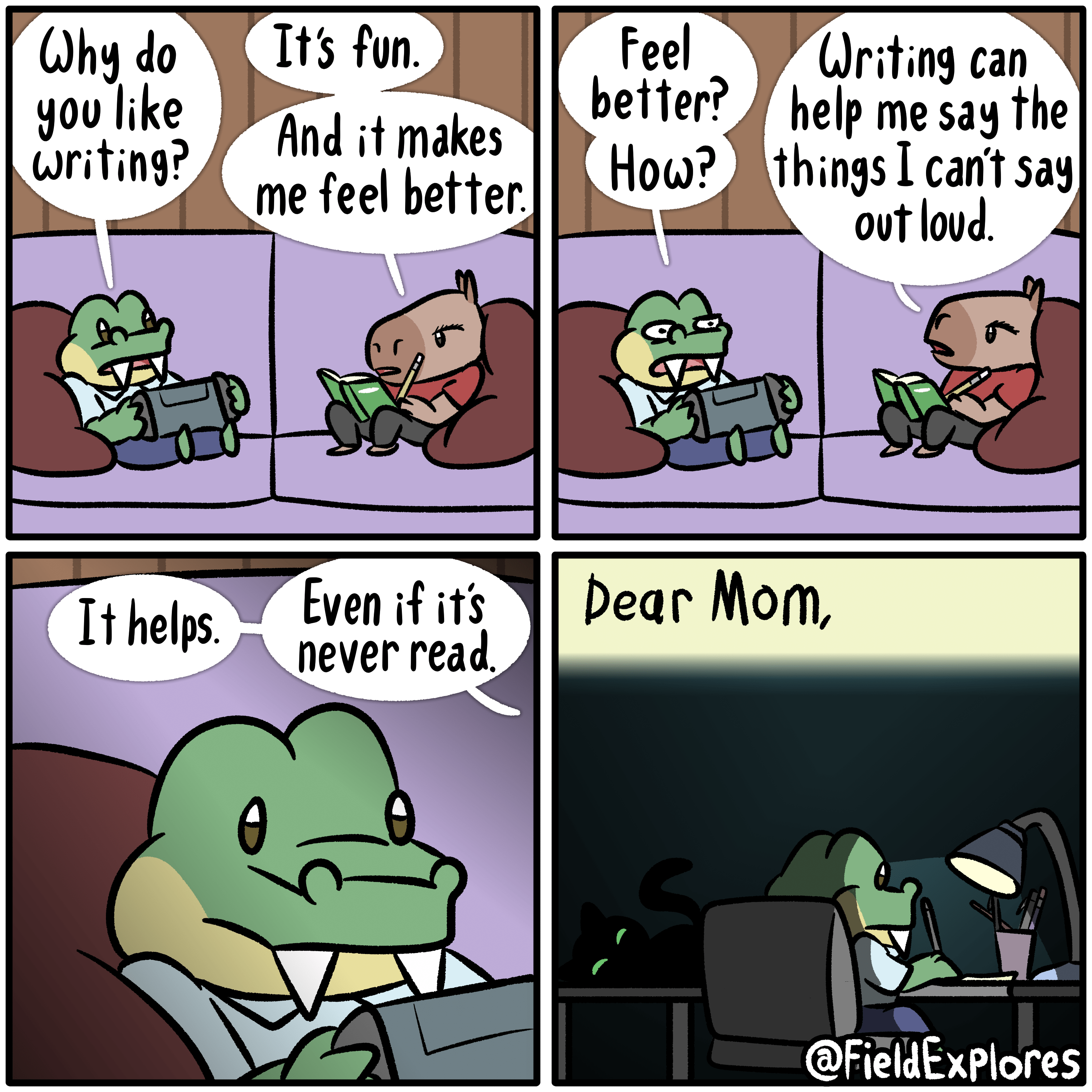 Emotional letter to a deceased mother