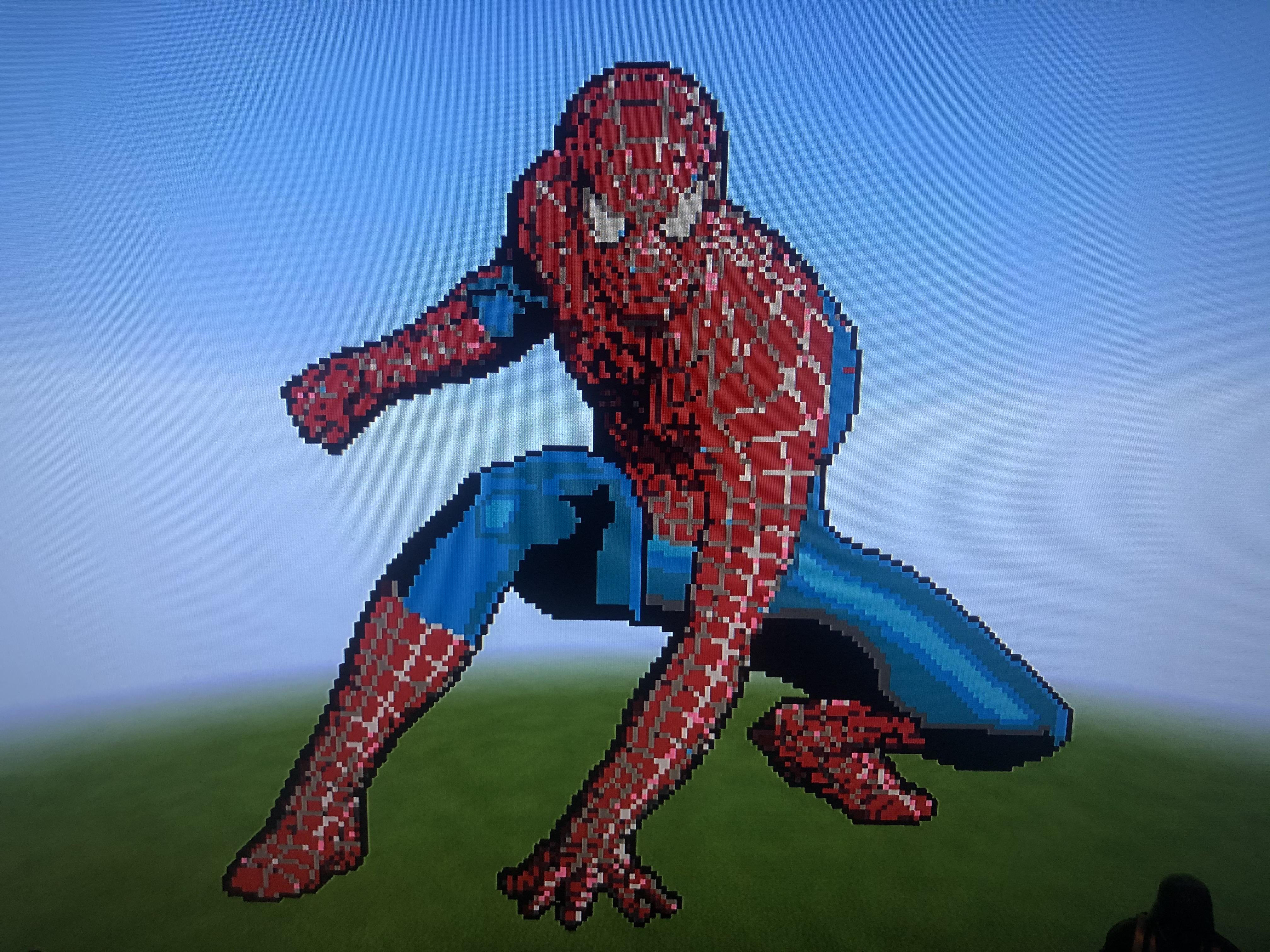Spider Man Pixel Art Used Reference From Pngwave Com Minecraft