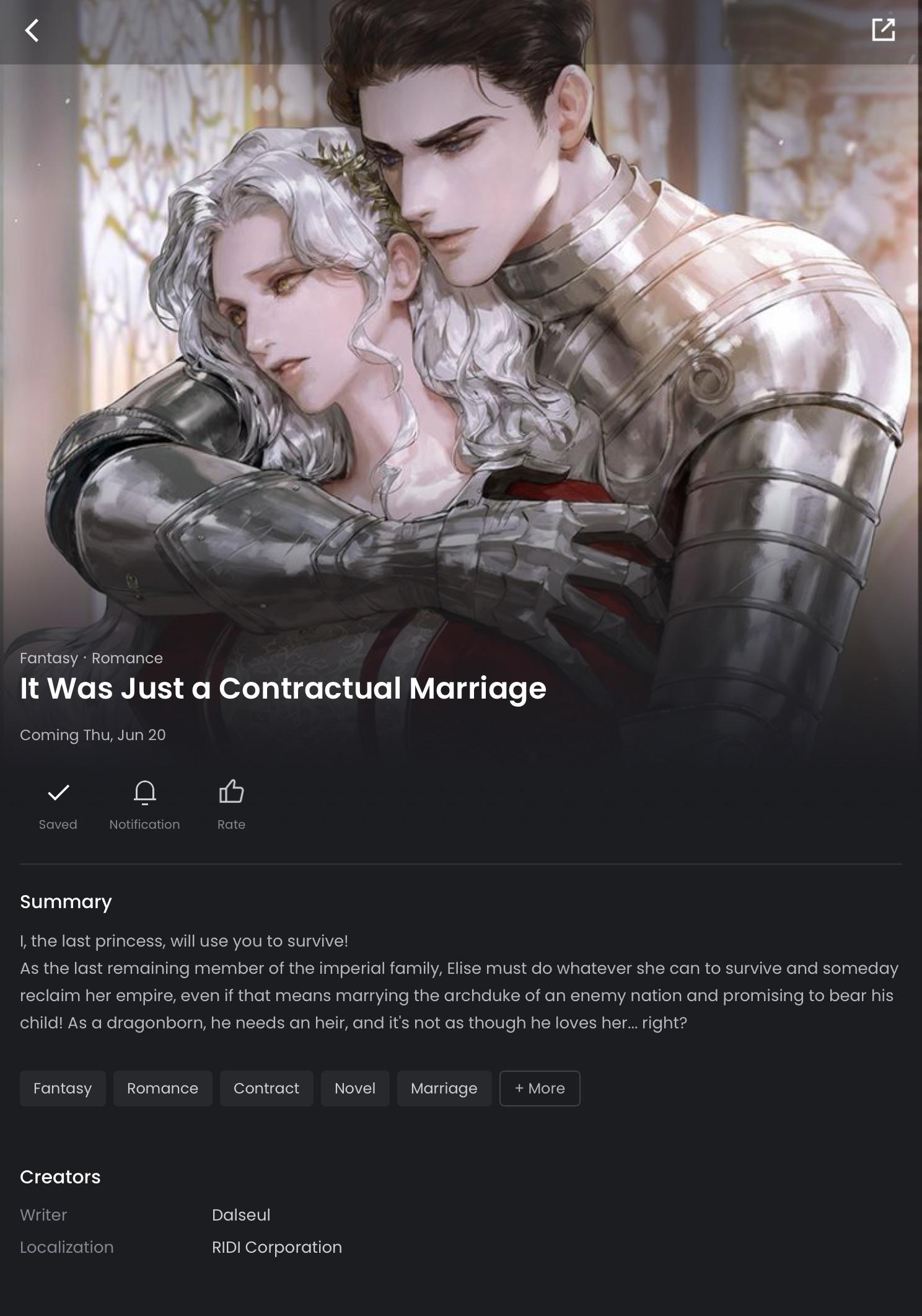 Just a contract marriage novel