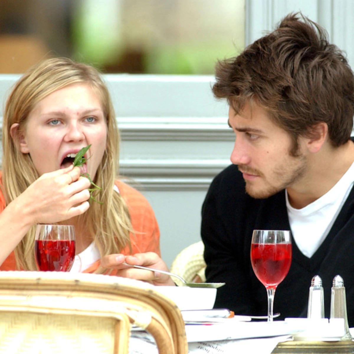 kirsten dunst eating salad