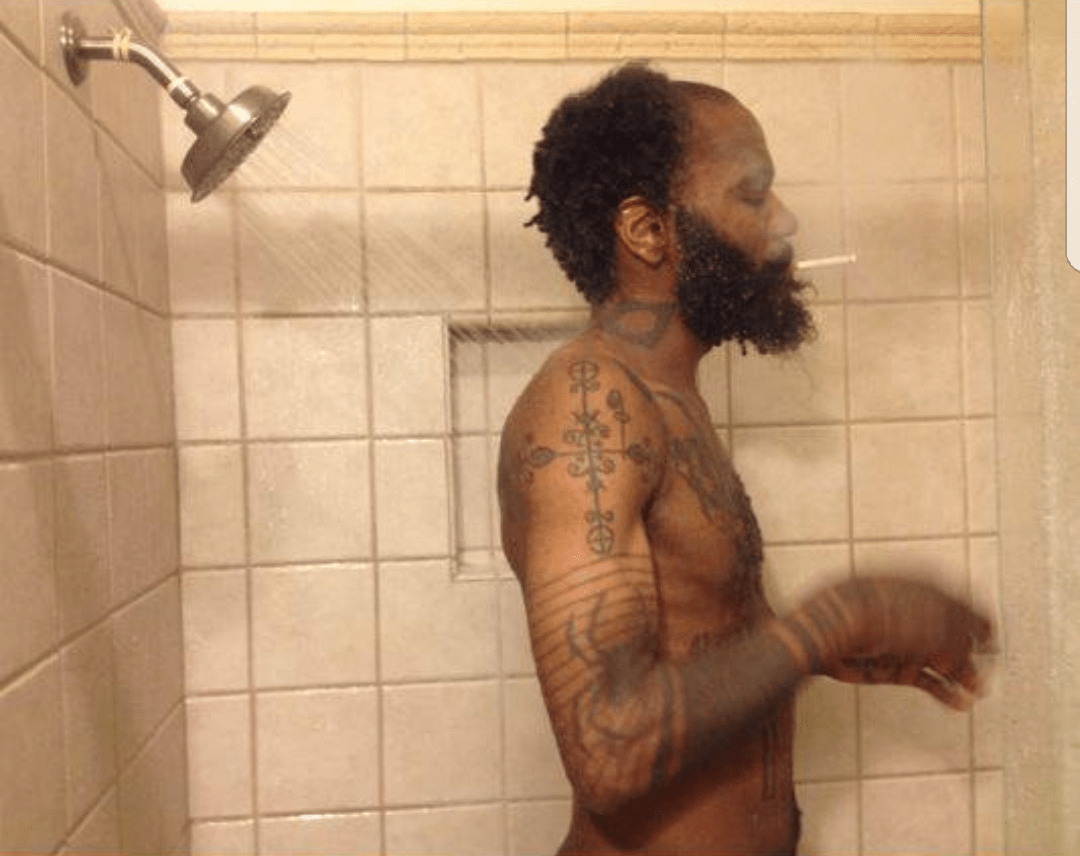 smoking in the shower