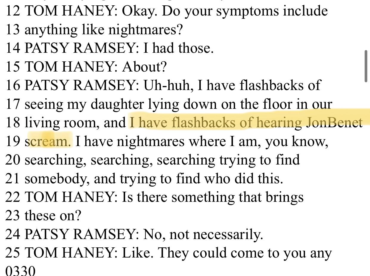 Patsy ramsey last words before death