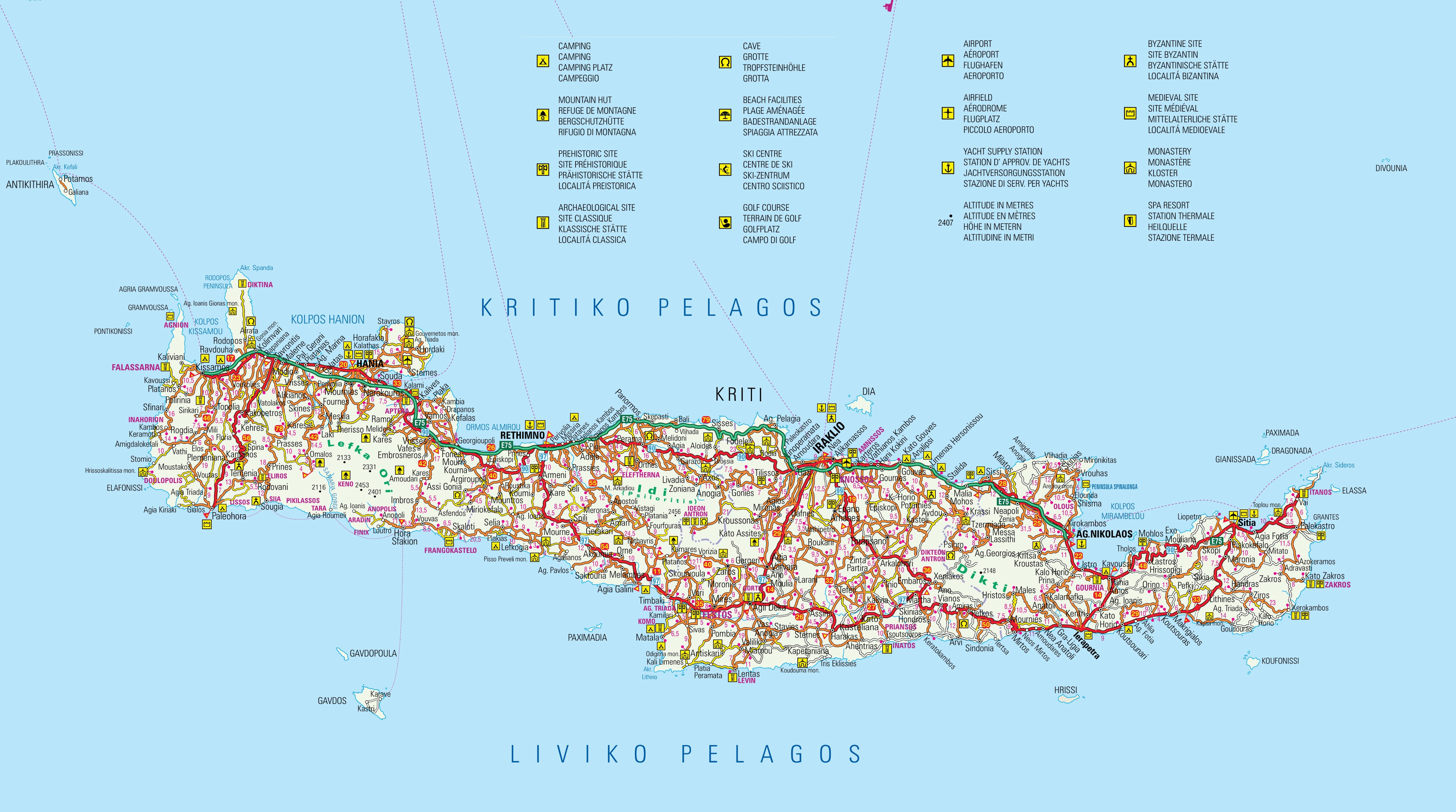 Kreta bus map