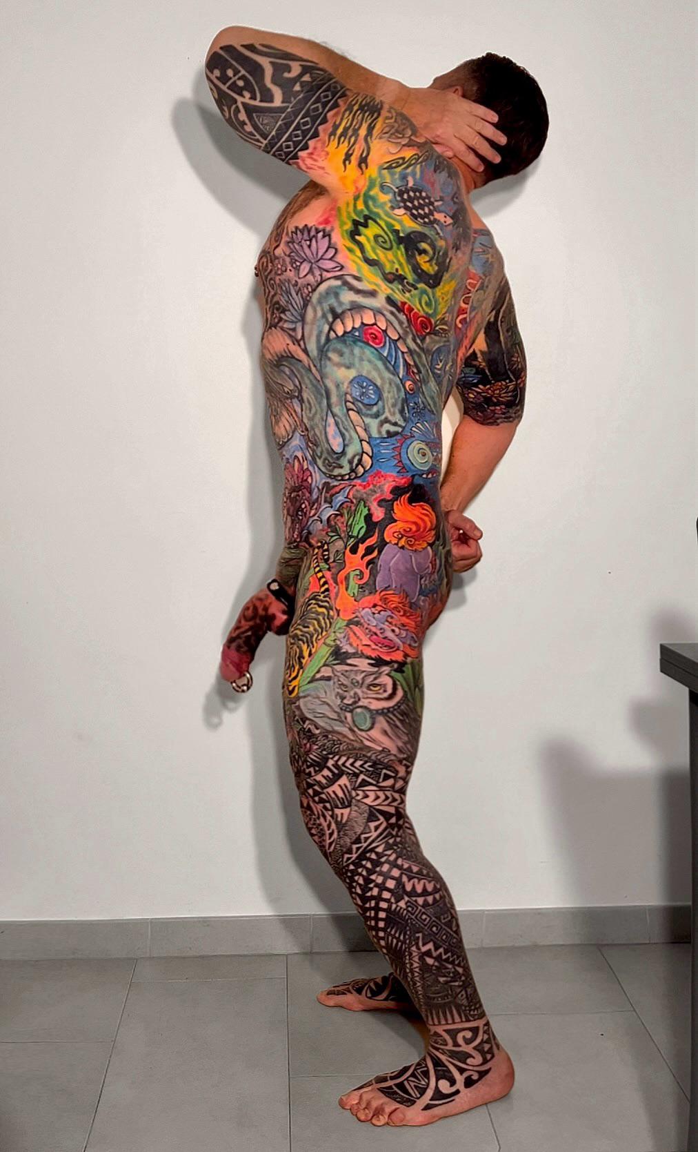 Hot Gay Models Adorned with Tattoos