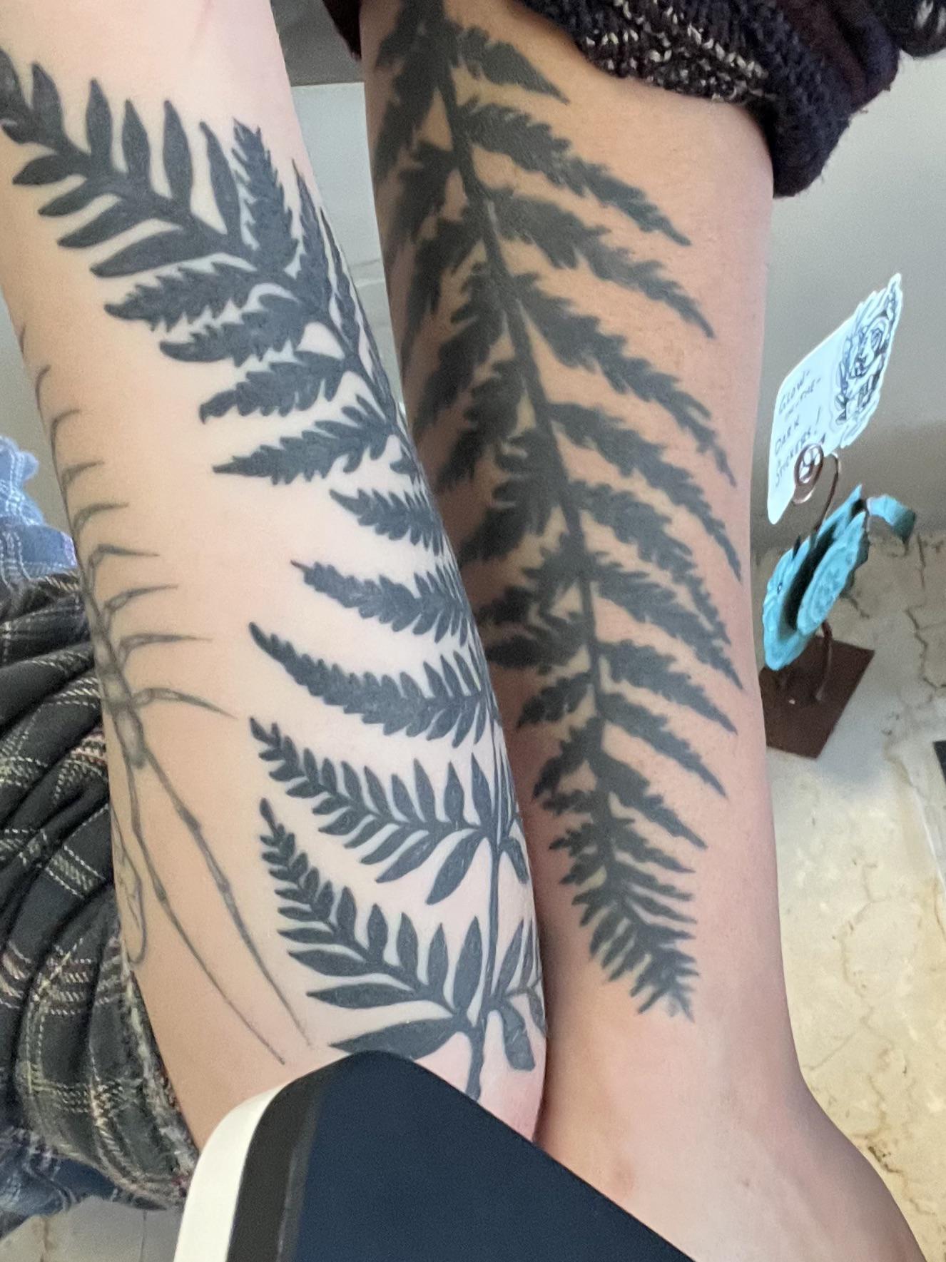 Fern tattoo thigh