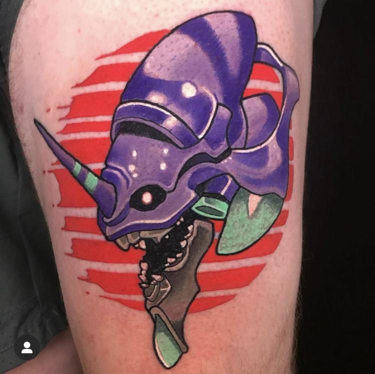 Just Got This Eva Unit 01 Helmet Done By Ryan Ousley At Divination Tattoo! Great Artist To Collaborate With. Highly Recommend. : R/Asheville 747_x_750_jpg