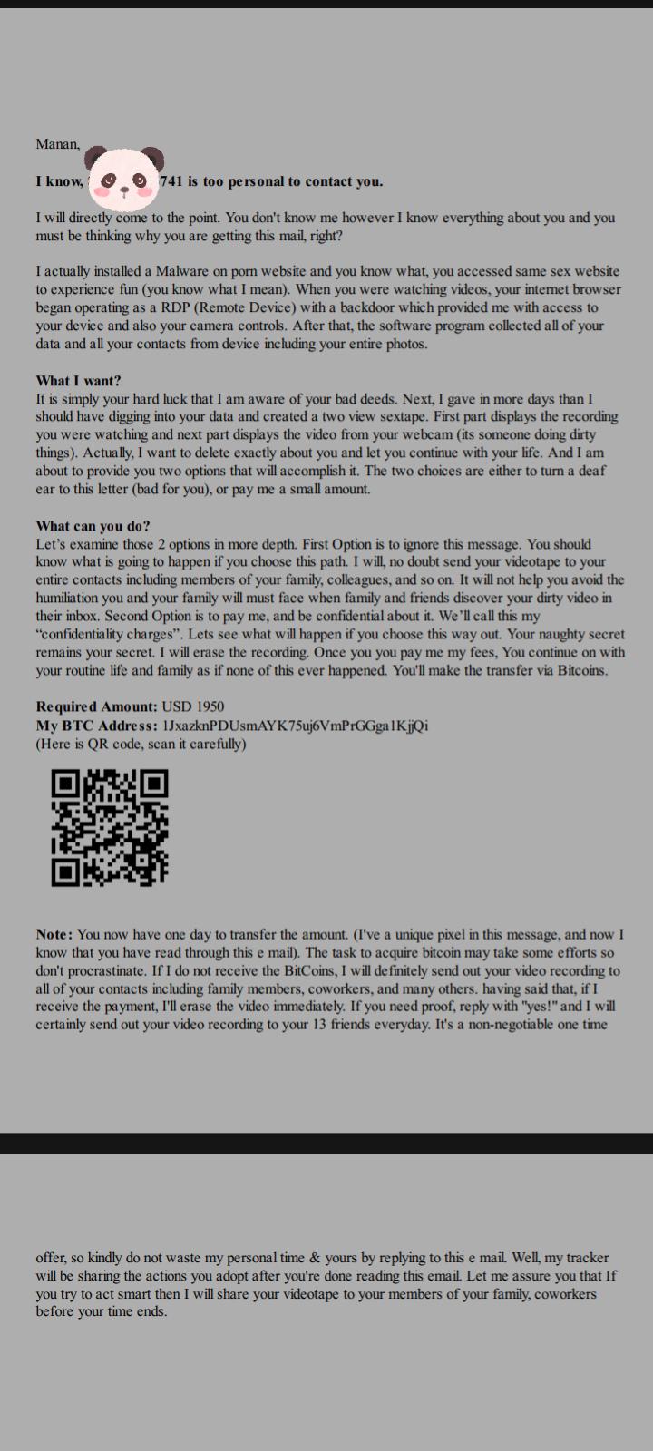 I just received this email. Not sure. Whats going on is this a scam? : rScams Camilla araujo masturbating in sexy lingerie porn4fans