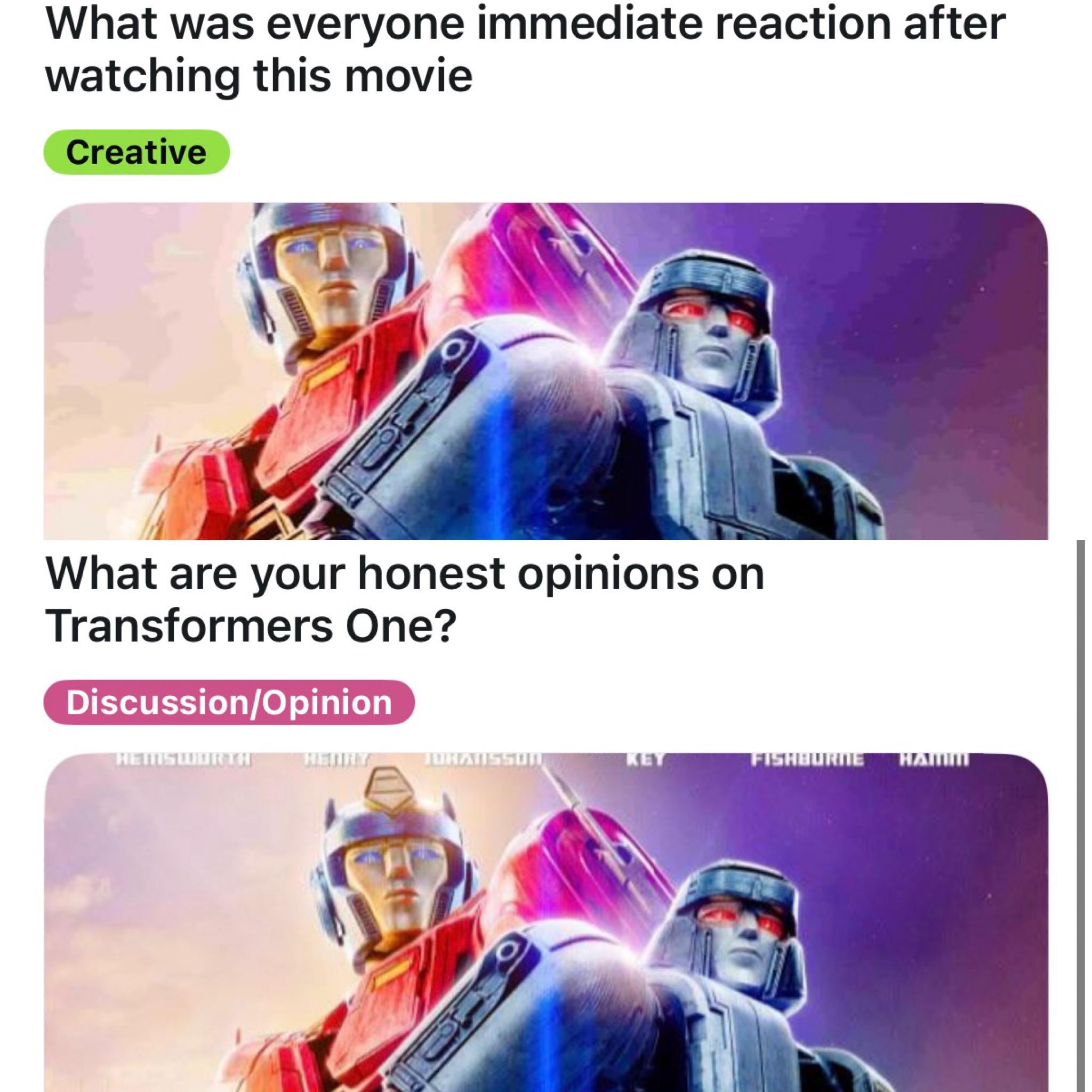 What was everyones honest immediately reaction after seeing the same post every other day? : rtransformers Transformers one movie box office