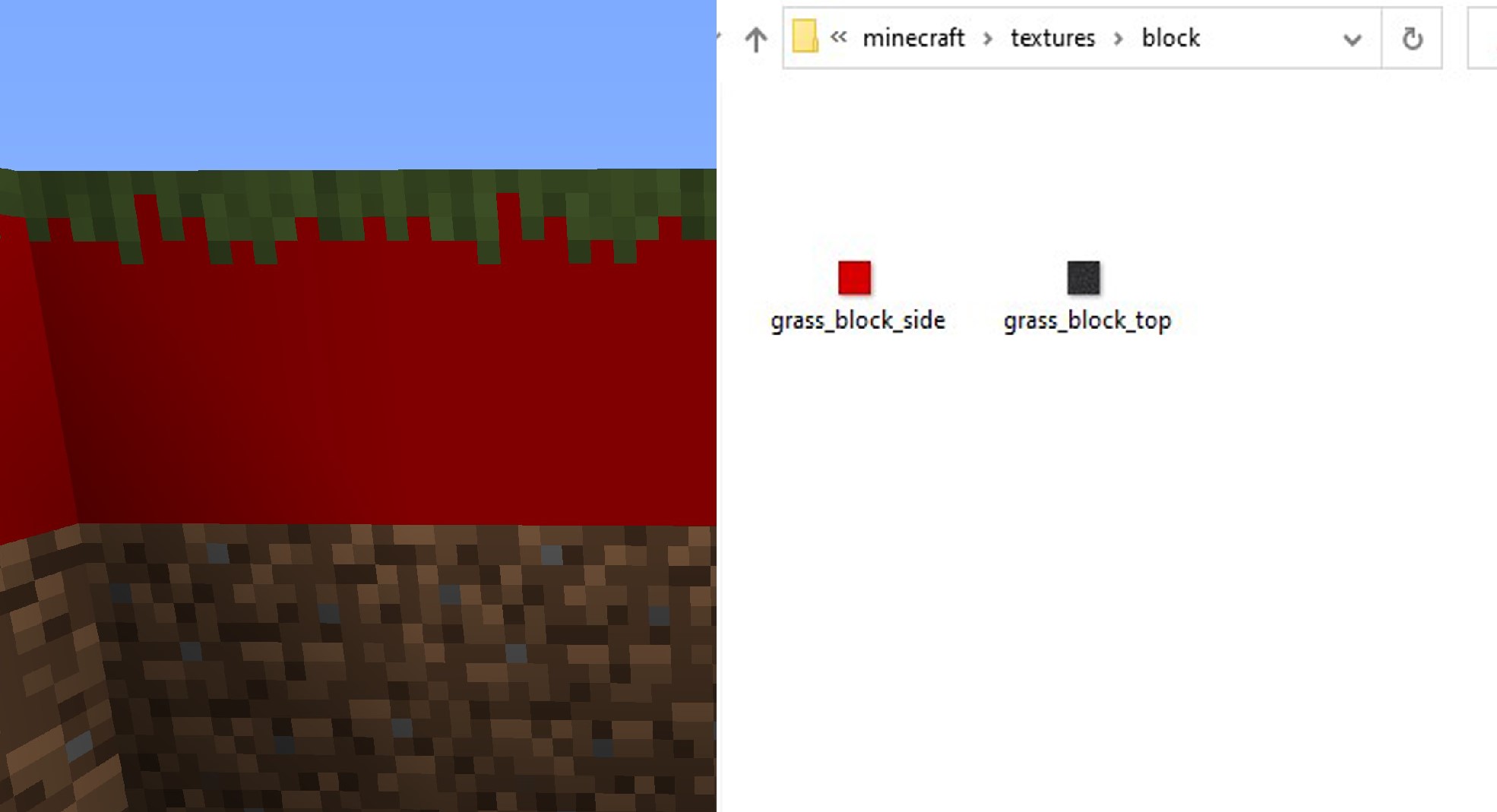 I Tried Adding Custom Textures To A Resource Pack But The Top Of The Grass Block Stays The Same Anybody Got A Clue What I Am Doing Wrong Minecraft