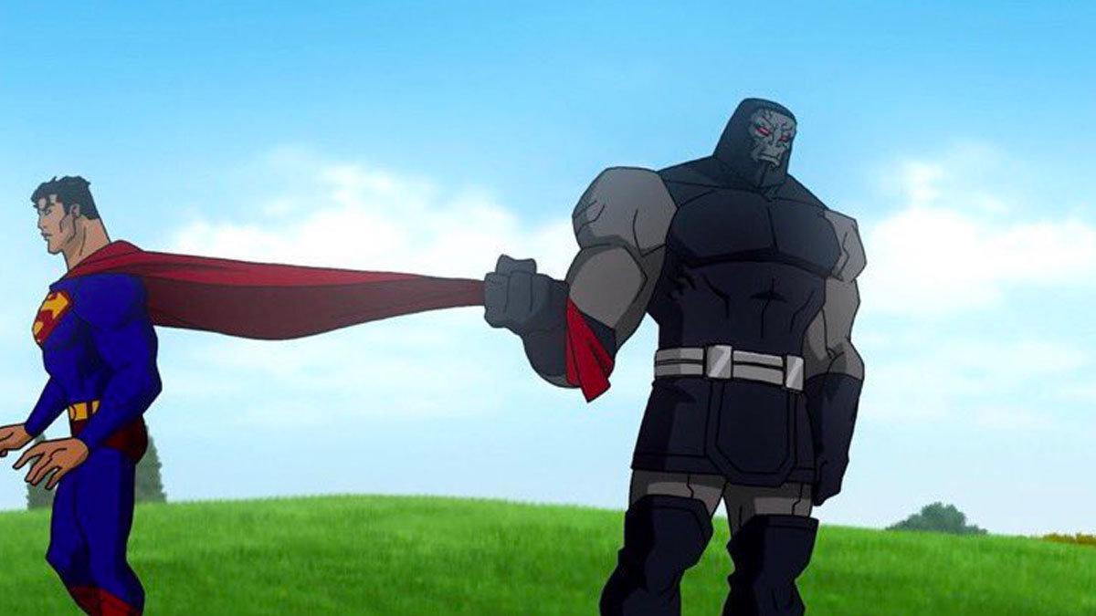 darkseid pulling superman's cape meme