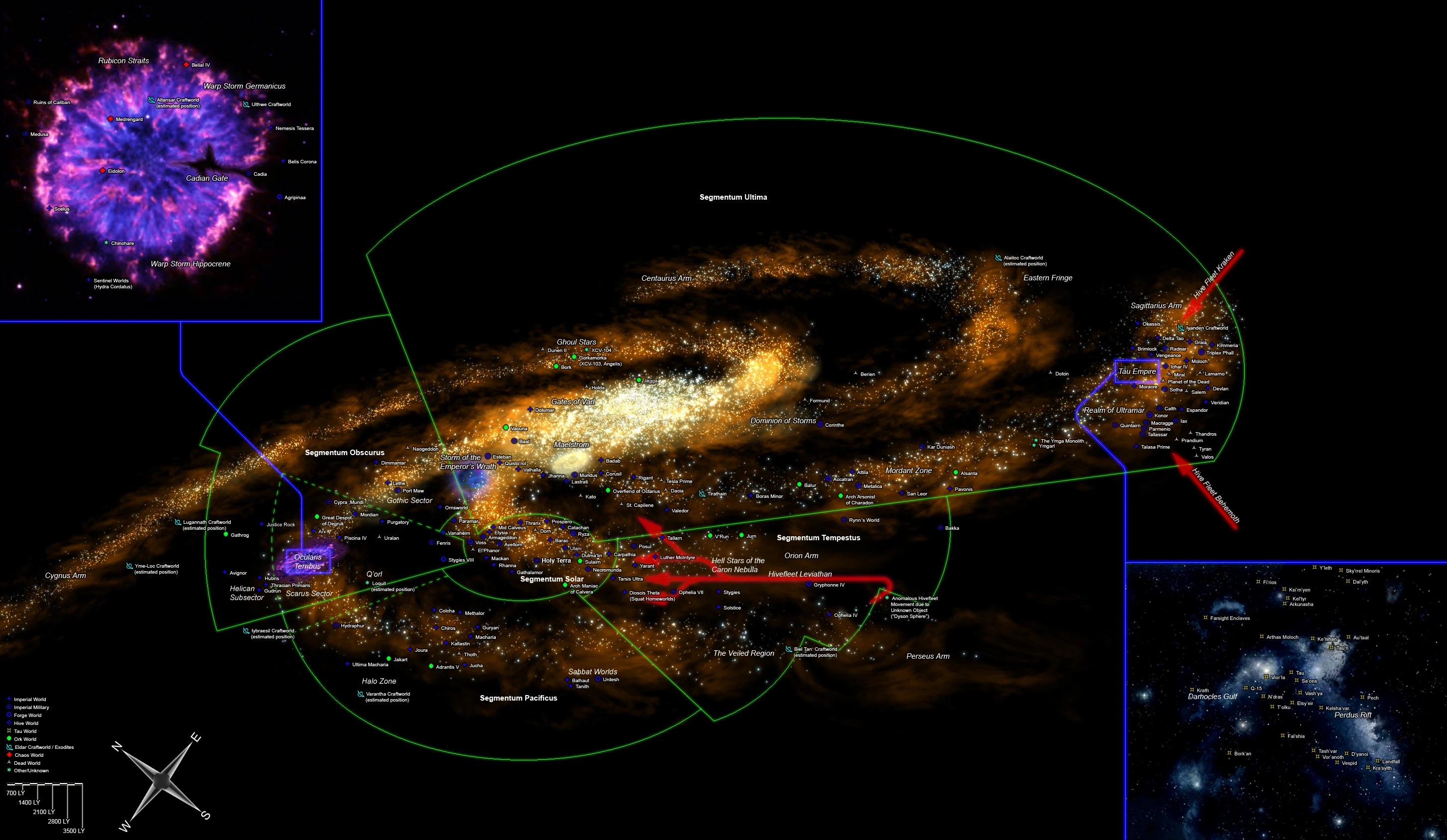 Why does this map have certain places in the galaxy changed? To give the clearest example, it seems that the Eye of Terror is in the Segmentum Pacificus instead of the Galac Segmentum pacificus